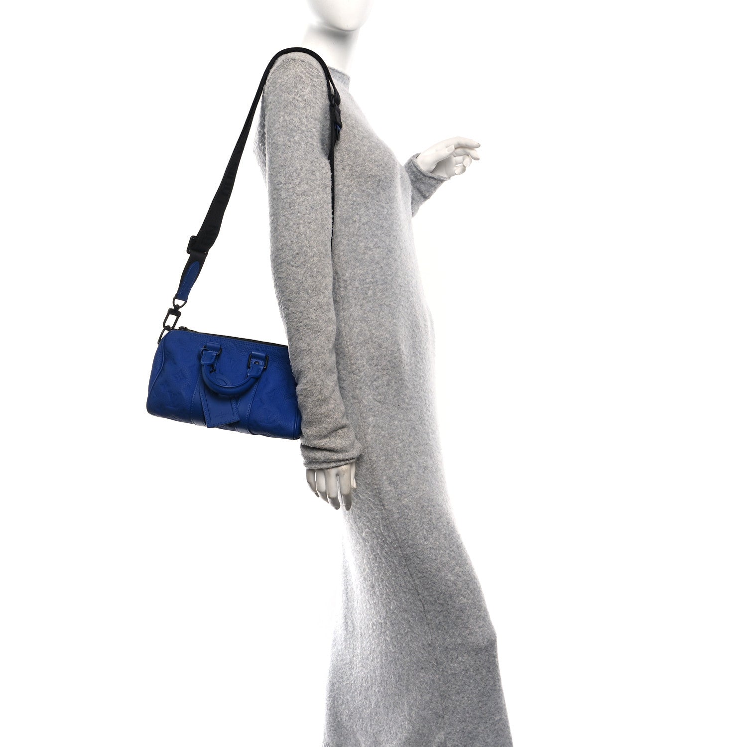 Monogram Taurillon Keepall Bandouliere 25 Racing Blue
