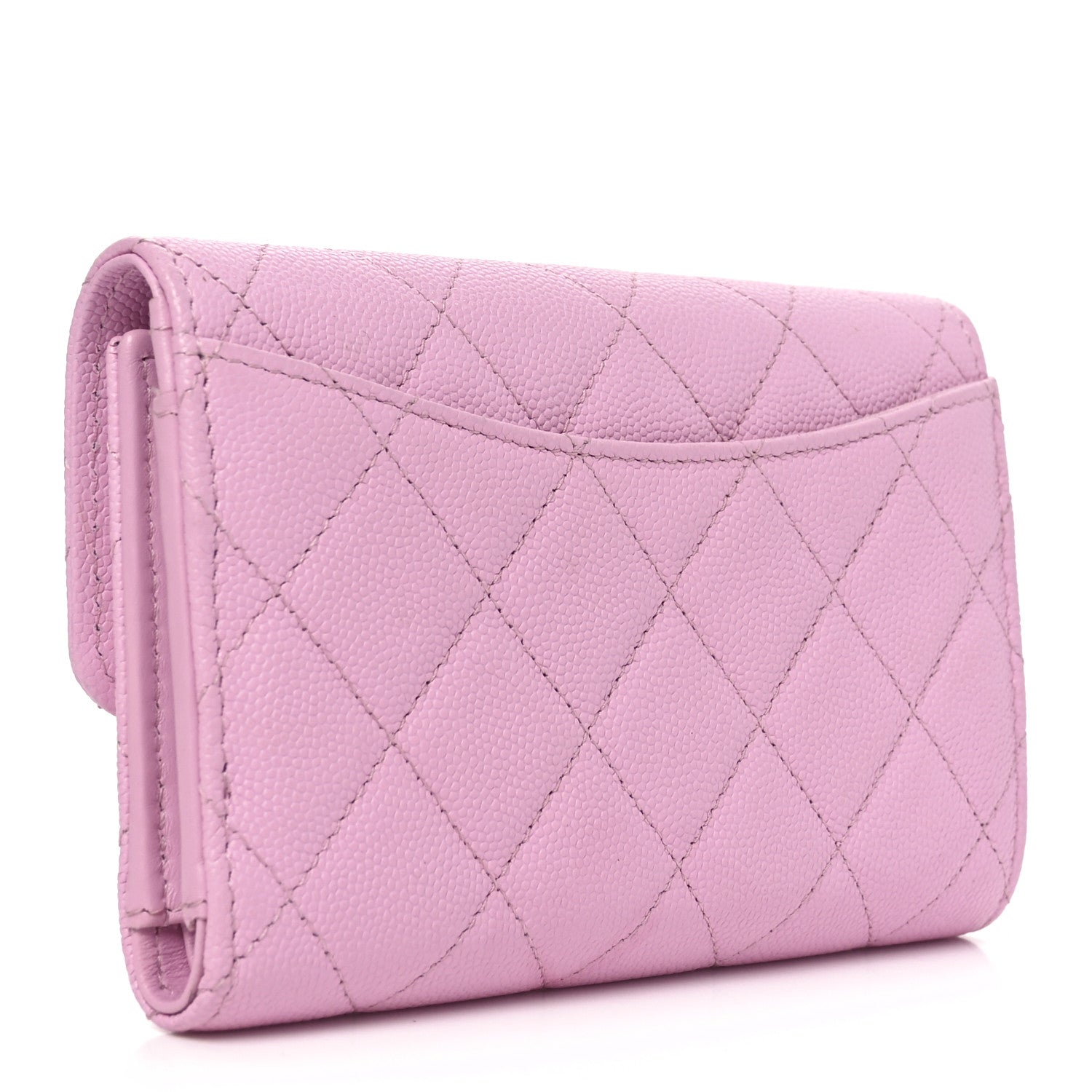 Caviar Quilted Medium Flap Wallet  Lilac