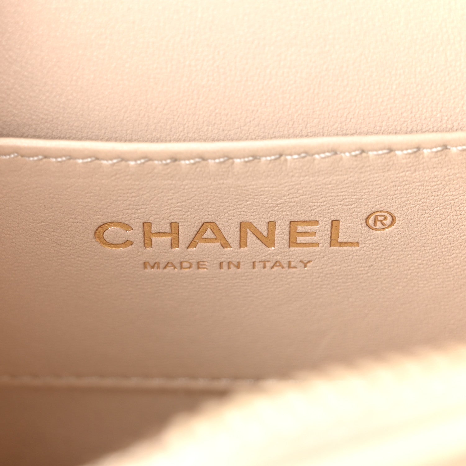 Calfskin Chevron Quilted Small Medal Flap White