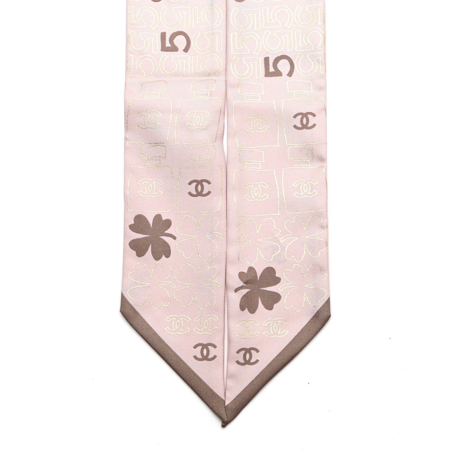 Silk CC Charms Slim Bandeau Scarf Pink