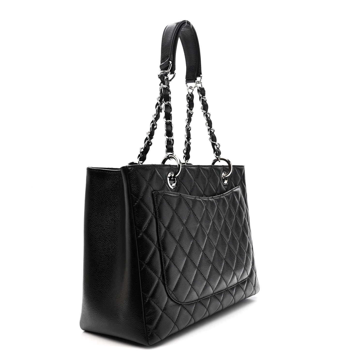 Caviar Quilted Grand Shopping Tote GST Black