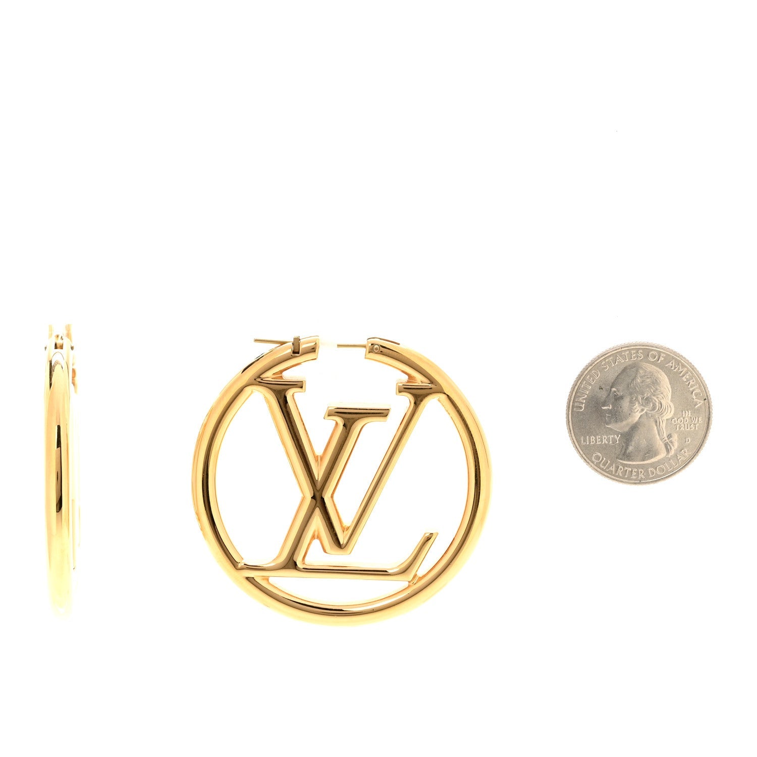 Metal Louise Hoop Earrings Gold