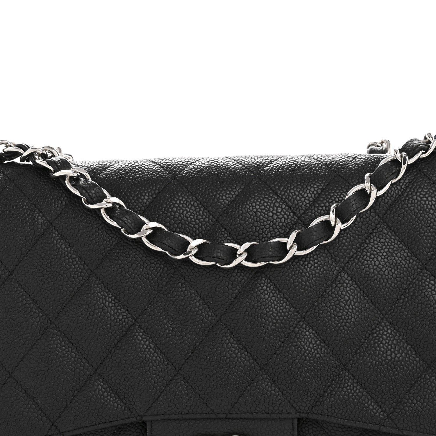 Caviar Quilted Jumbo Single Flap Black