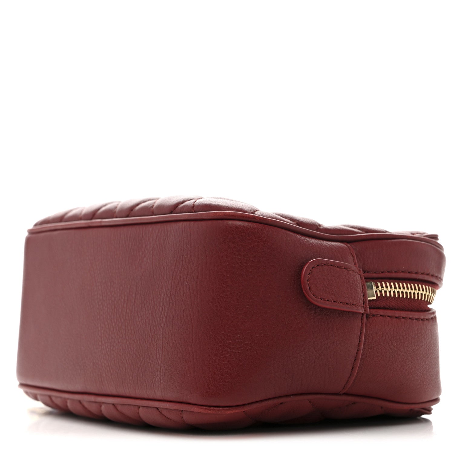 Calfskin Quilted CC Small Vanity Case Dark Red