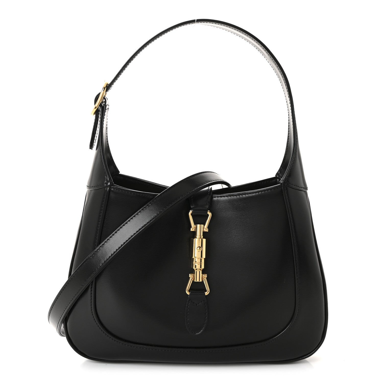 Boarded Dyana Lux Calfskin Small Jackie 1961 Hobo Black