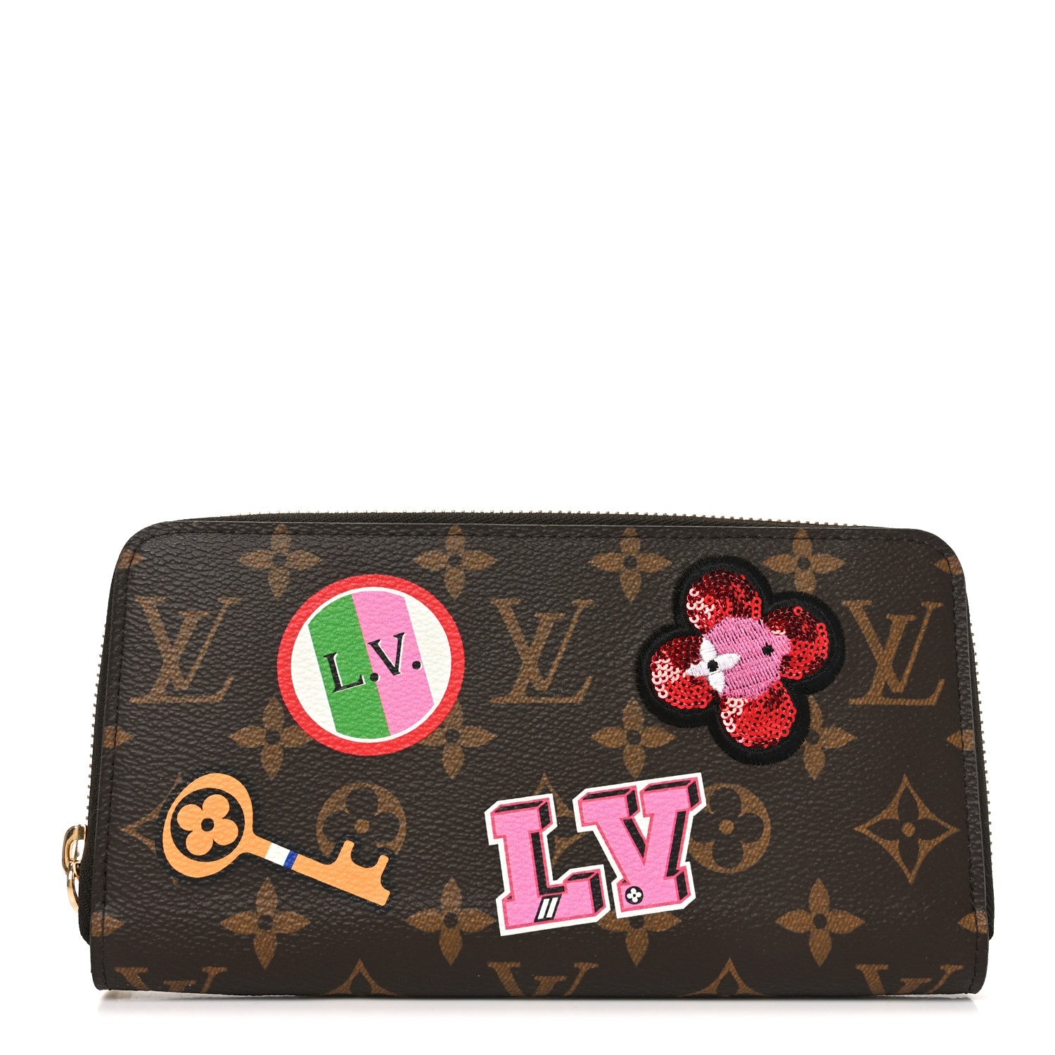 Monogram Travel Stickers Zippy Wallet