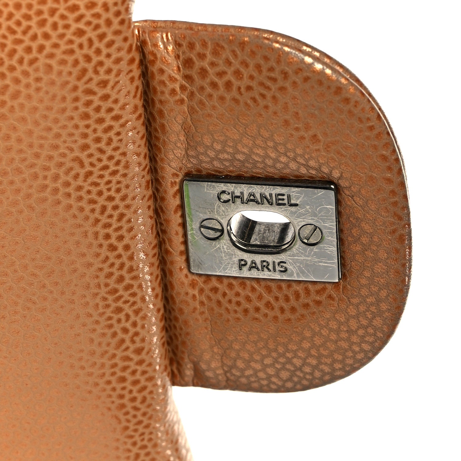 Metallic Caviar Quilted Maxi Double Flap Copper