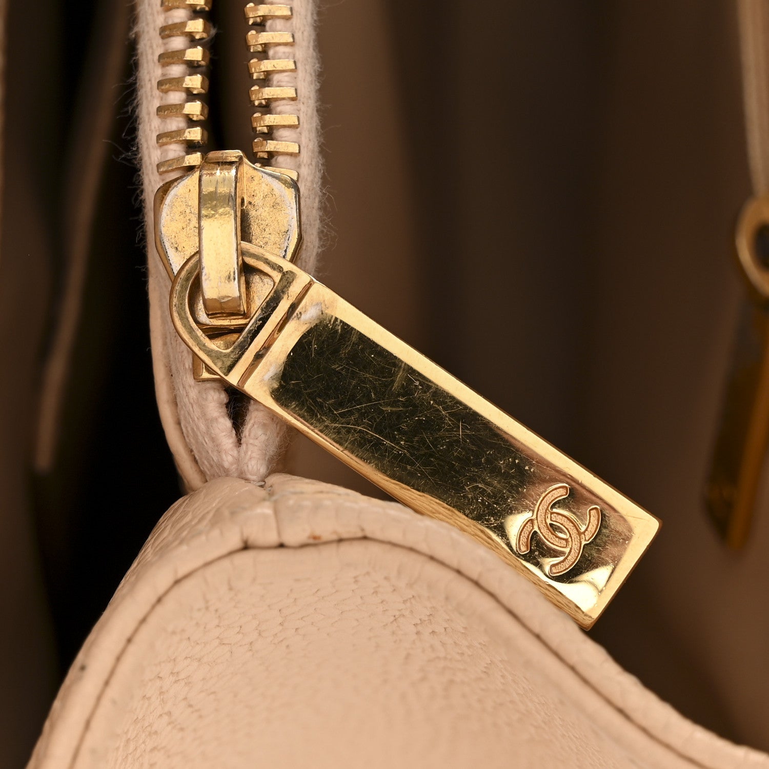 Caviar Quilted Grand Shopping Tote GST Beige