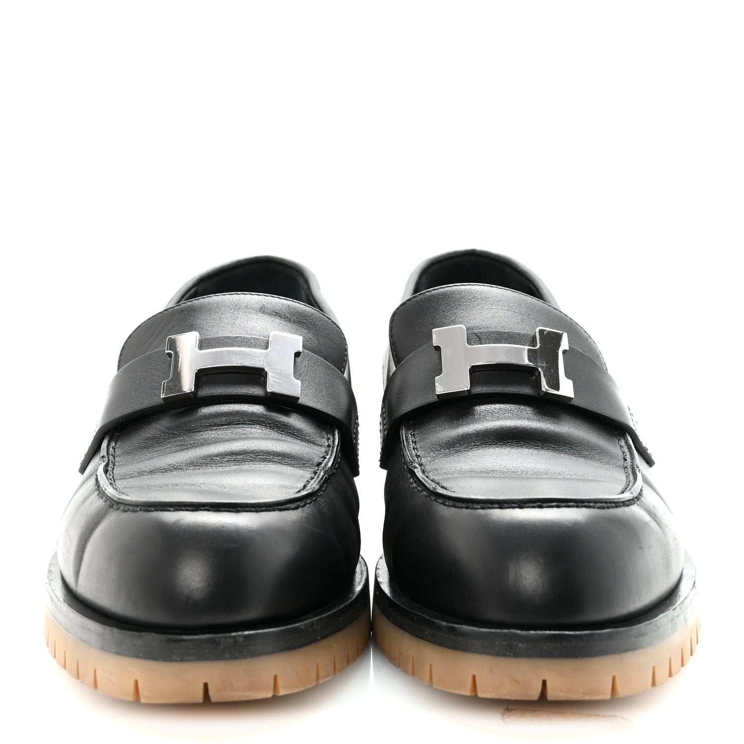 Calfskin Womens Faubourg Loafers 36.5 Black