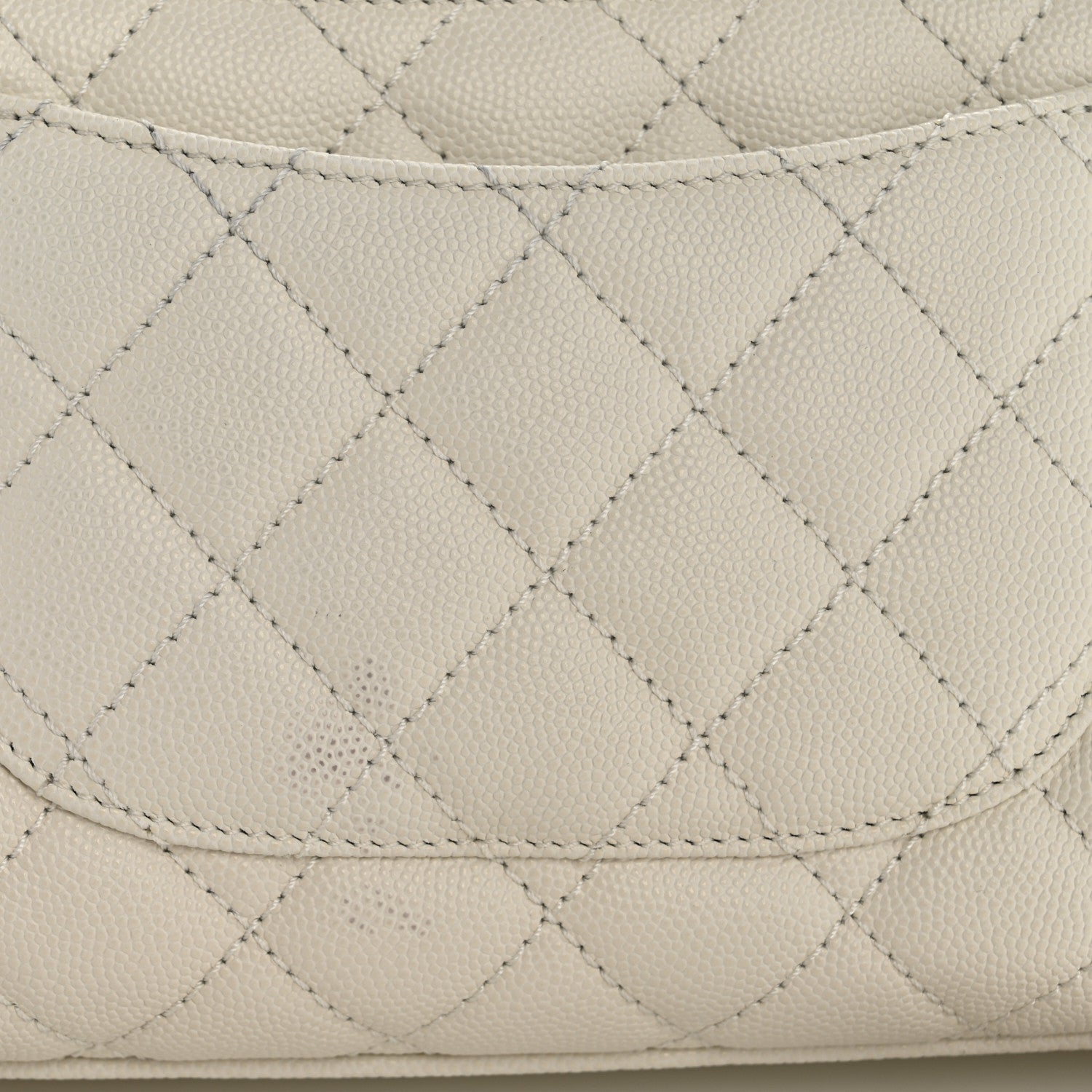 Caviar Quilted Mini Coco Handle Flap White