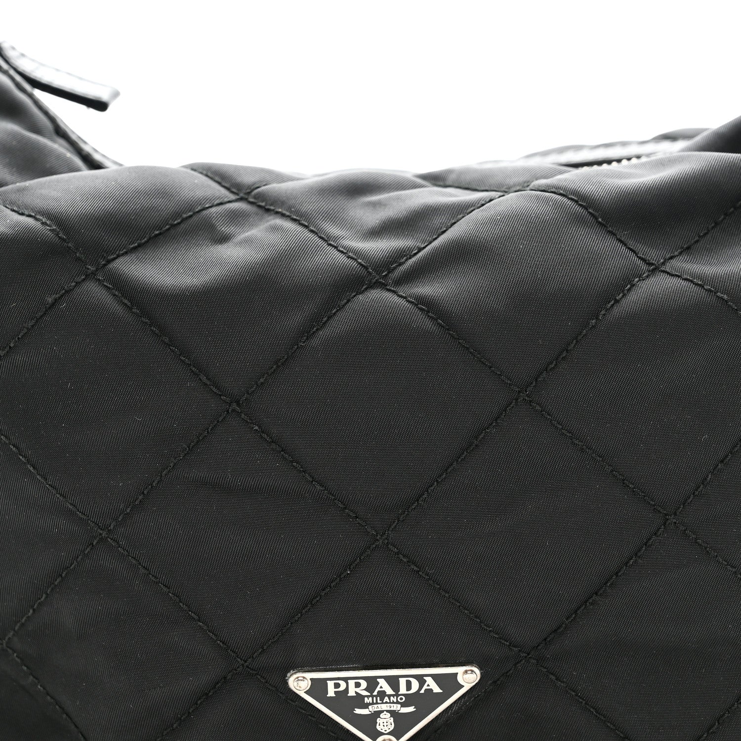 Tessuto Nylon Quilted Shoulder Bag Black