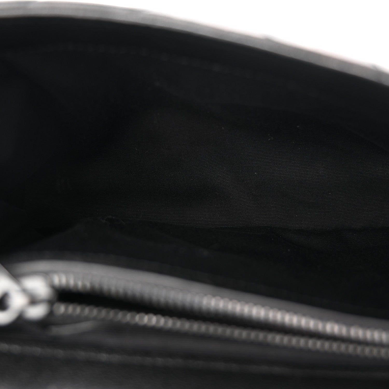 Sheepskin Matelasse Chevron Monogram Monochrome Medium College Bag Black