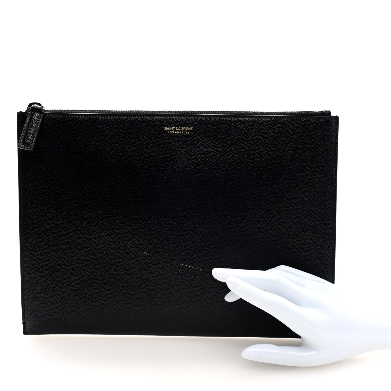 Grain de Poudre Zipped Document Holder Black