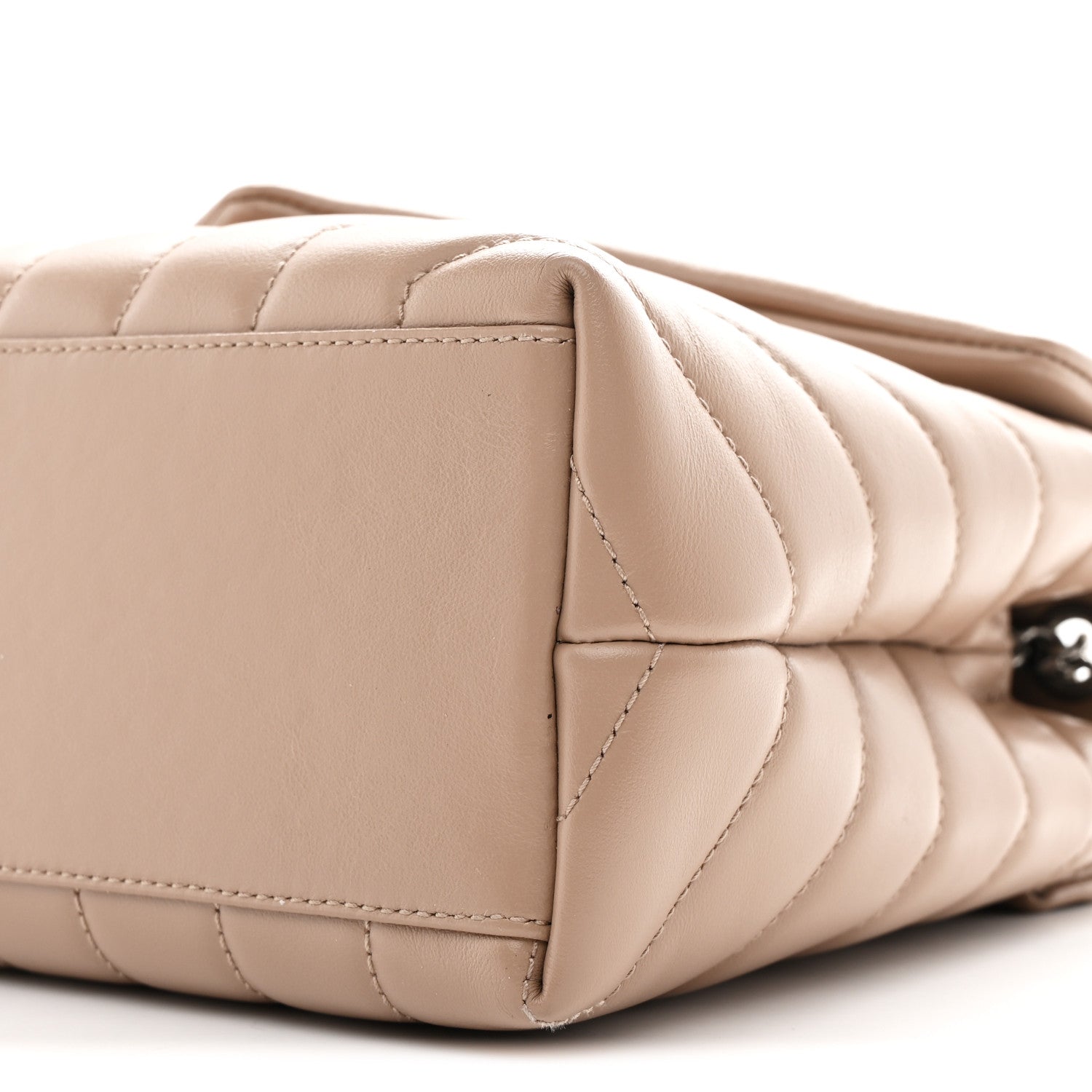 Calfskin Y Quilted Monogram Small Loulou Chain Satchel Dark Beige