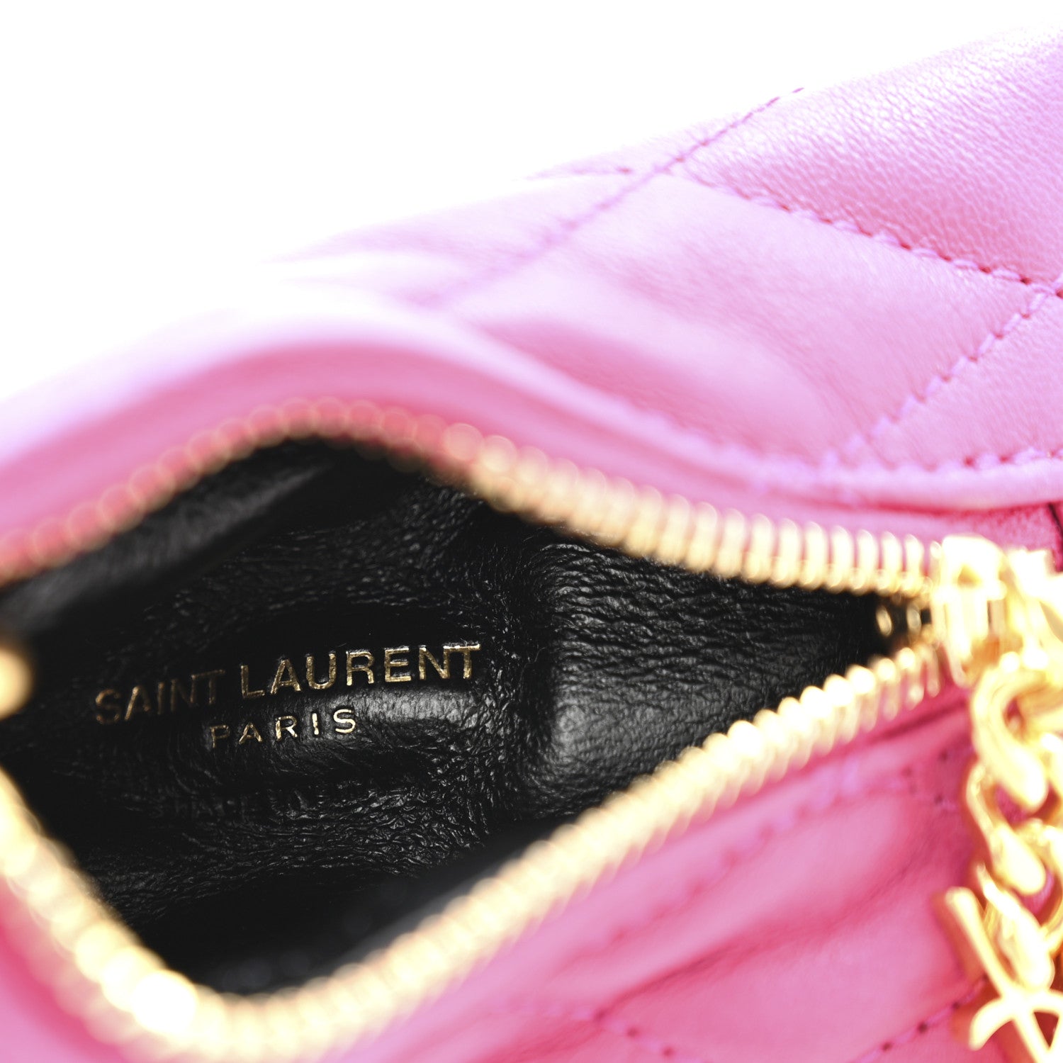 Lambskin Quilted Berlingo Bag Charm Fuchsia