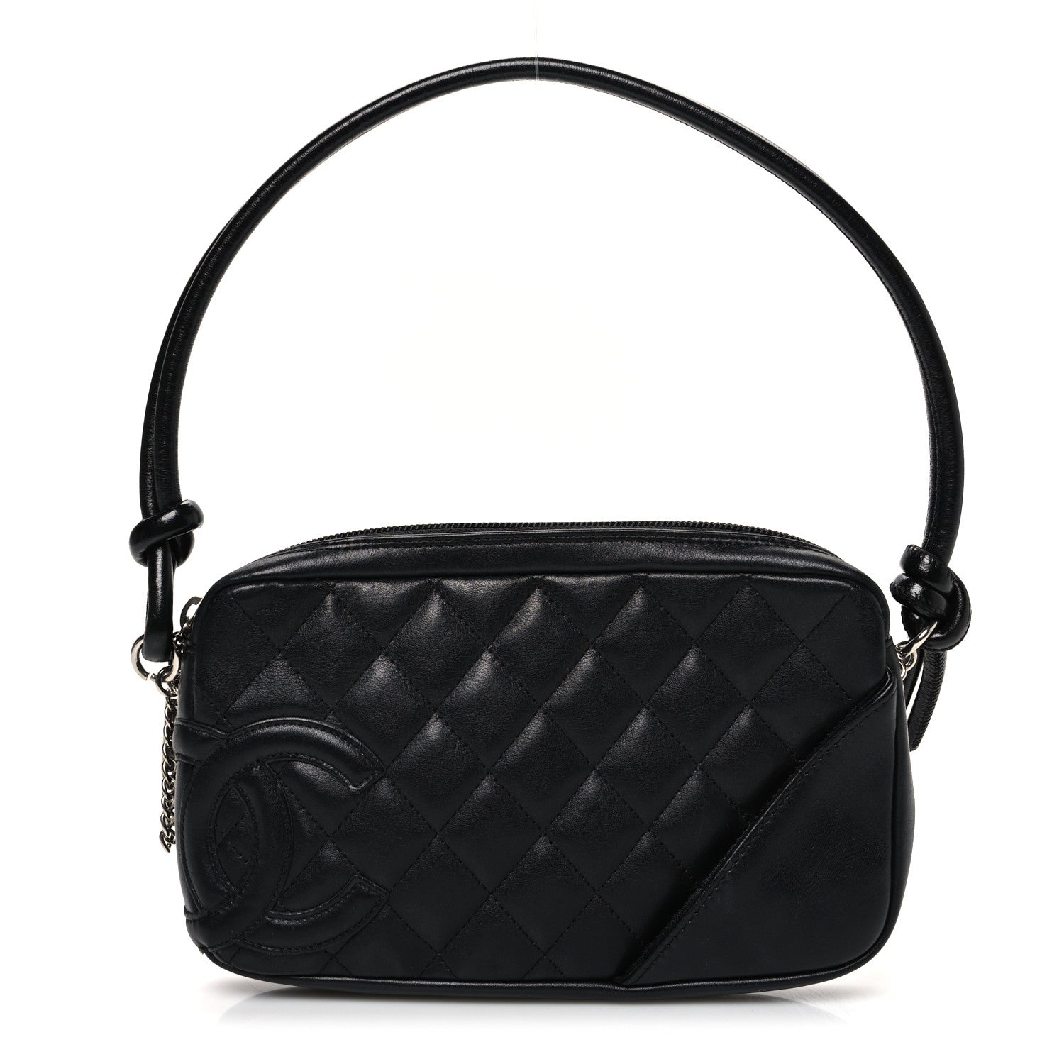 Calfskin Quilted Cambon Pochette Black