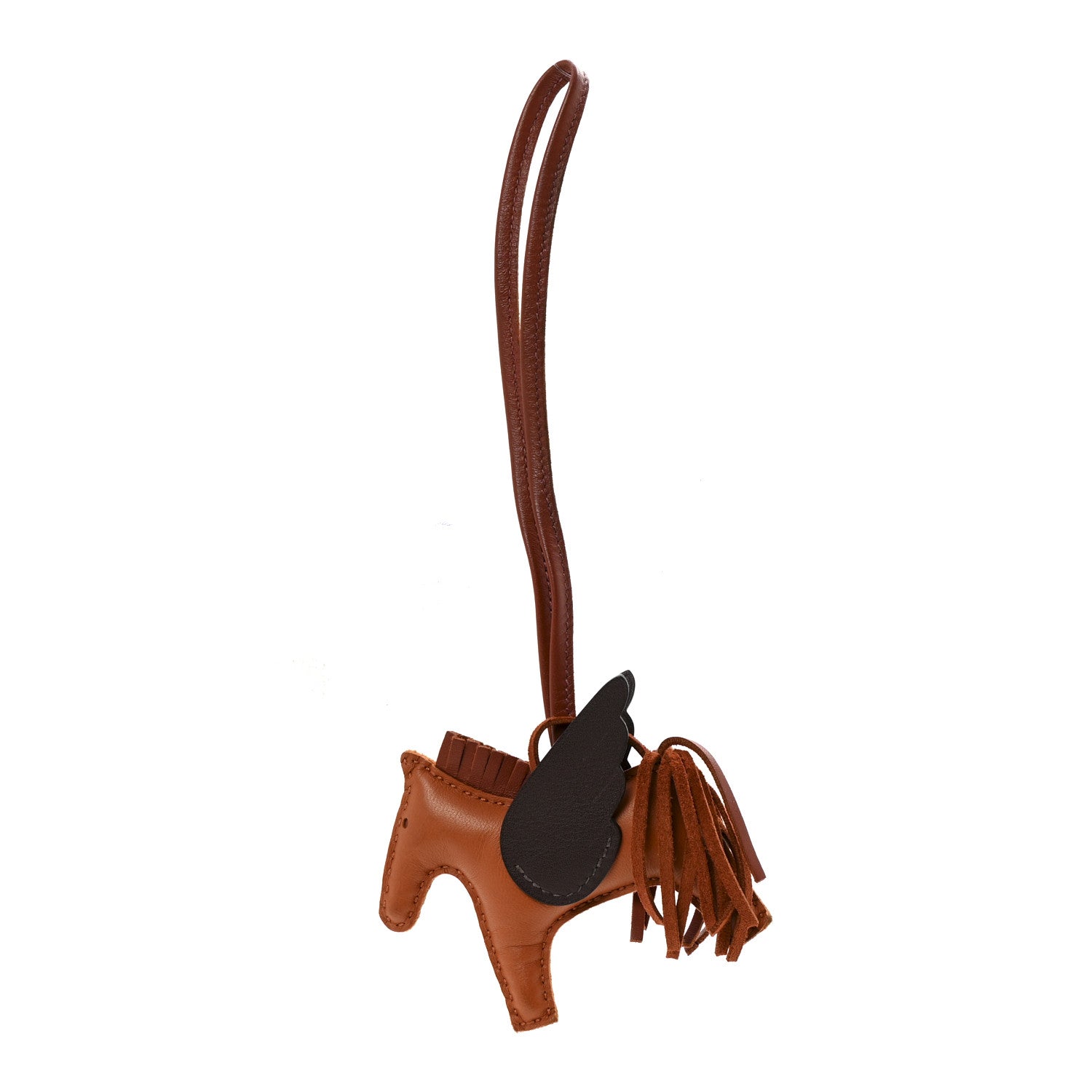 Milo Lambskin Grigri Rodeo Pegase Horse Bag Charm PM Pain D'epice Sienne Moka