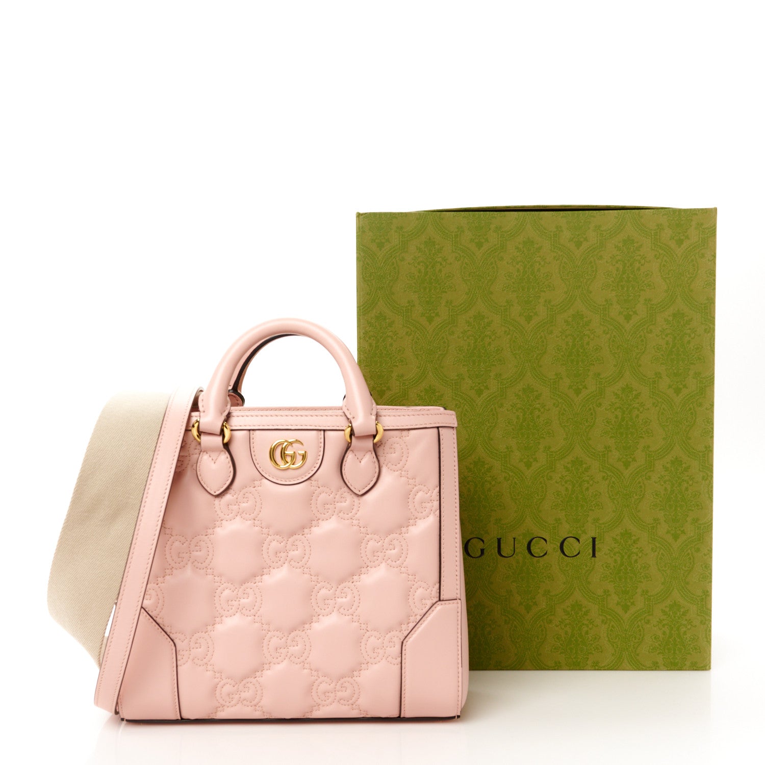Calfskin GG Matelasse Mini Top Handle Bag Perfect Pink