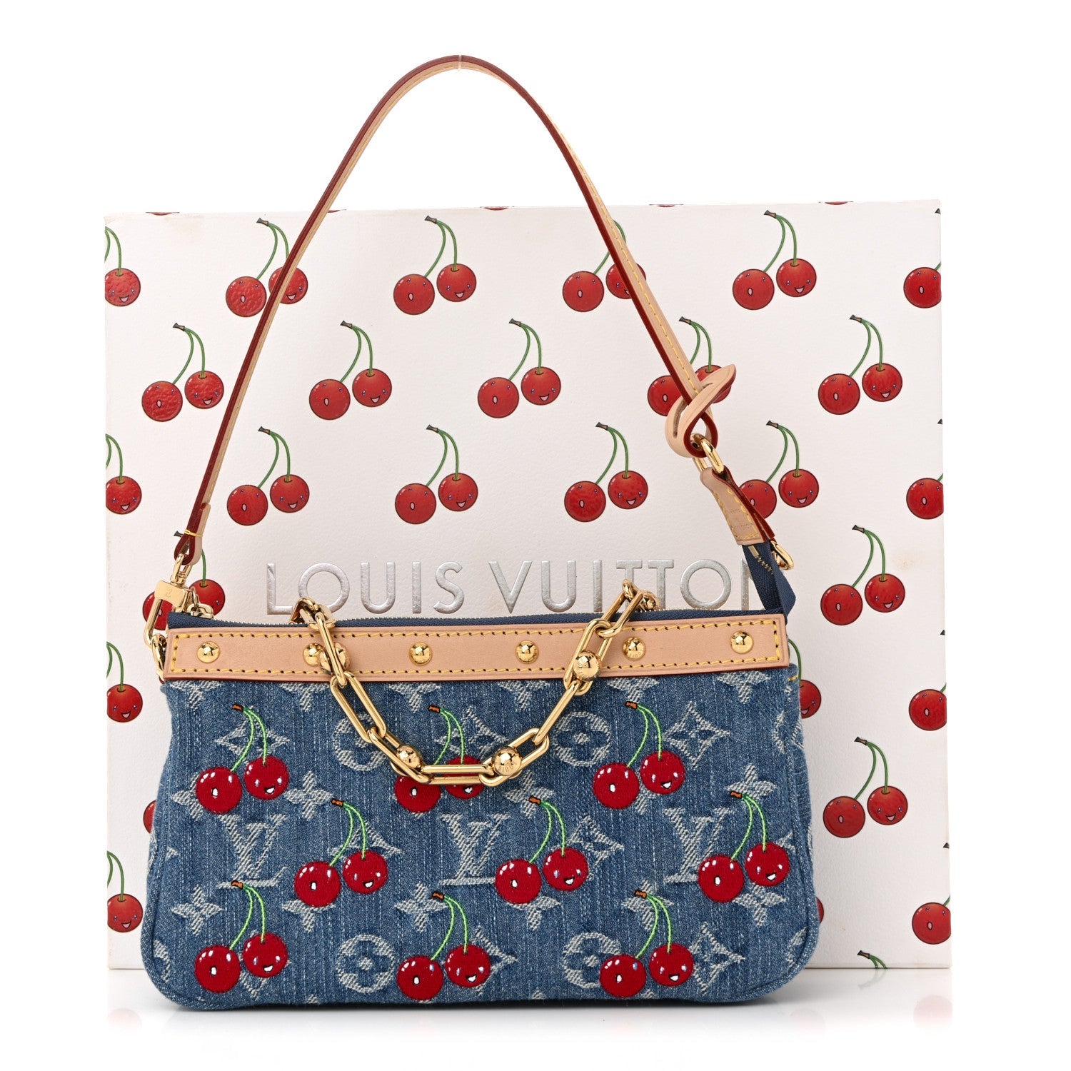 LV X TM Monogram Denim Cerises Pochette Accessories Blue