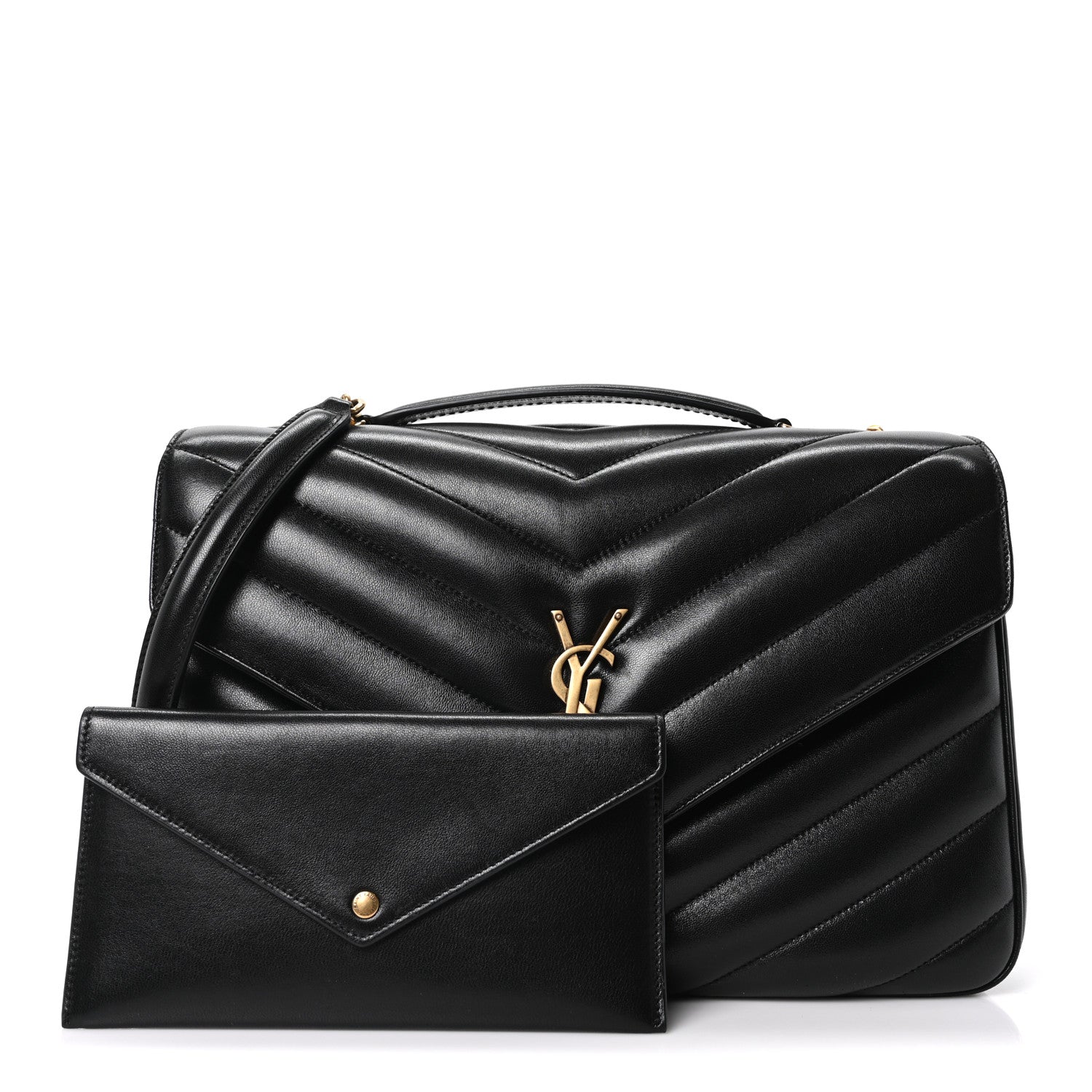 Lambskin Quilted Monogram Large Loulou Black