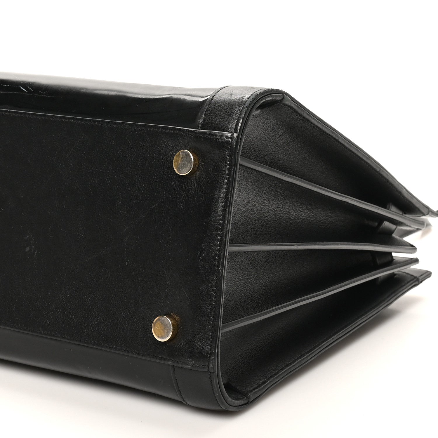 Patent Calfskin Small Sac de Jour Black