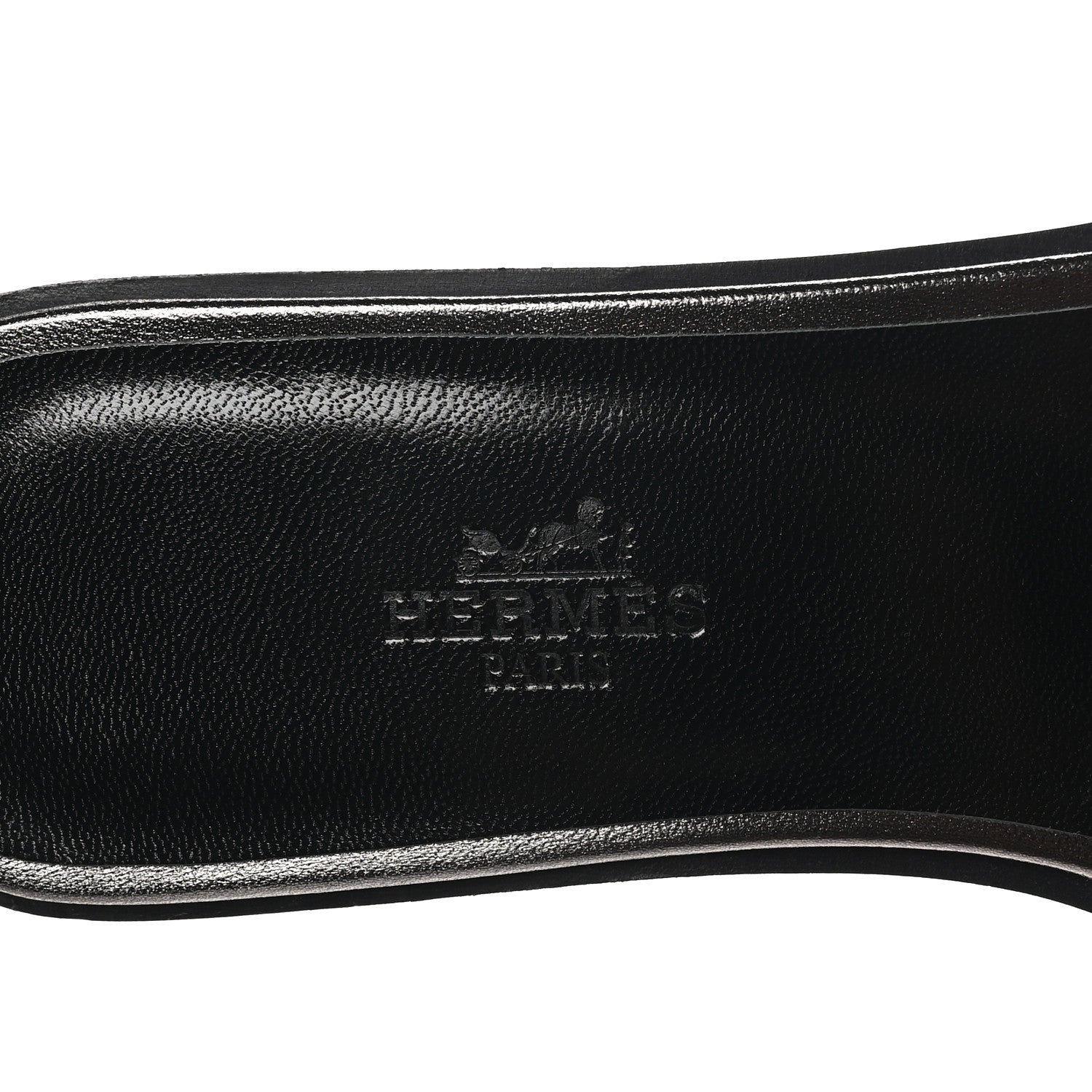 Metallic Nappa Box Oran Sandals 37 Canon De Fusil Argent