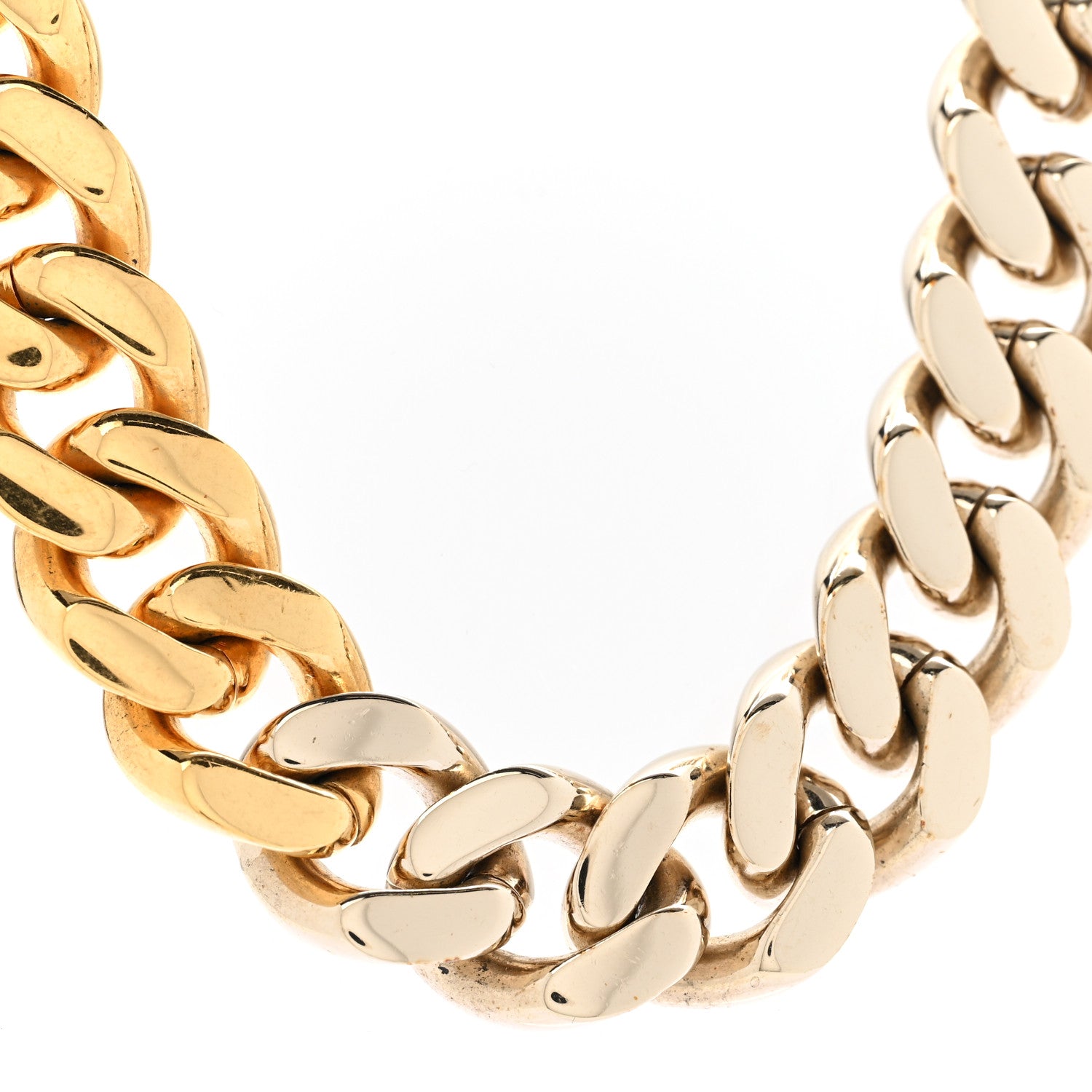 Metal Curb Chain Necklace Gold Silver