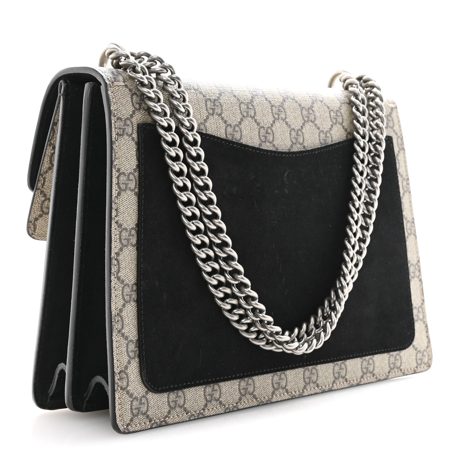 GG Supreme Monogram Medium Dionysus Shoulder Bag Black