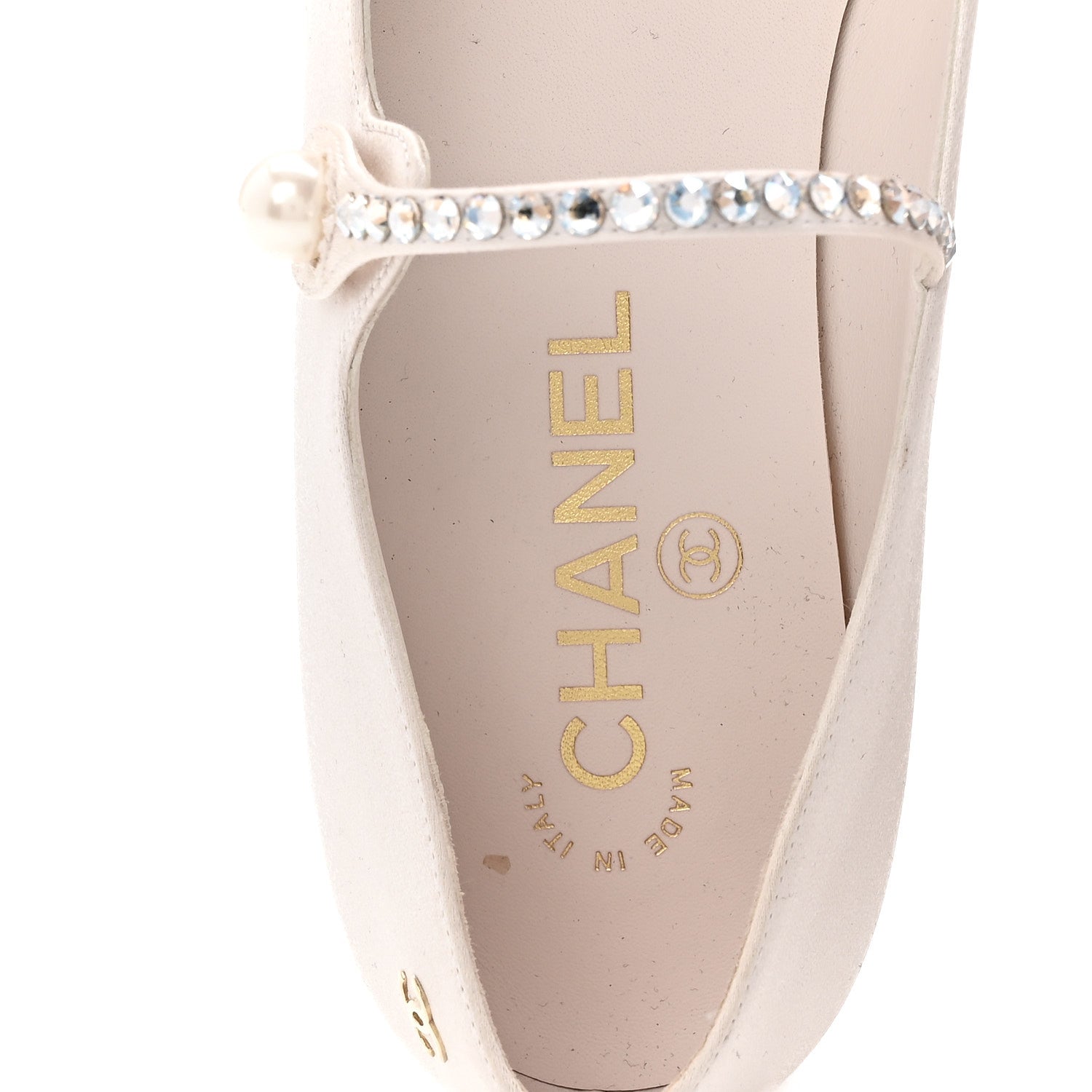 Strass Satin Grosgrain Mary Jane Flats 38 Ivory Black