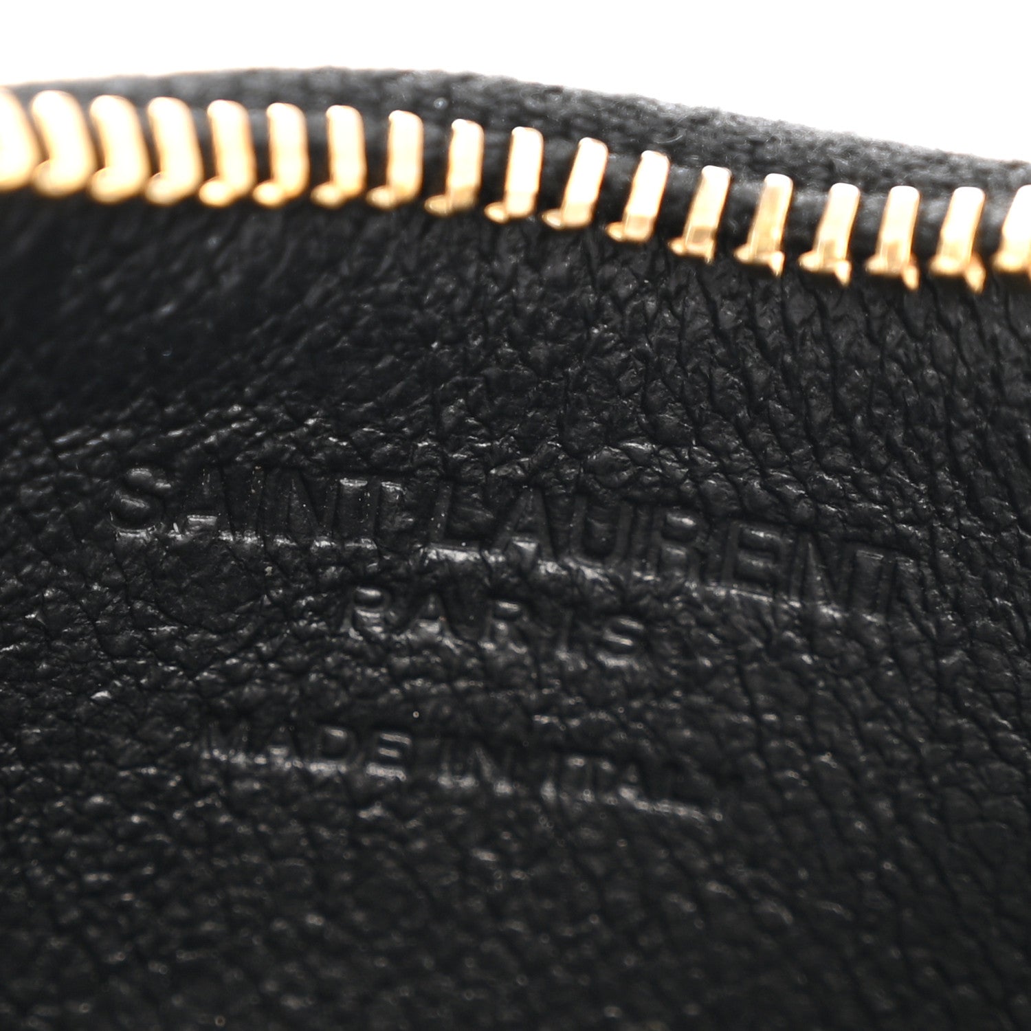 Calfskin 5 Fragments Zip Pouch Card Holder Black