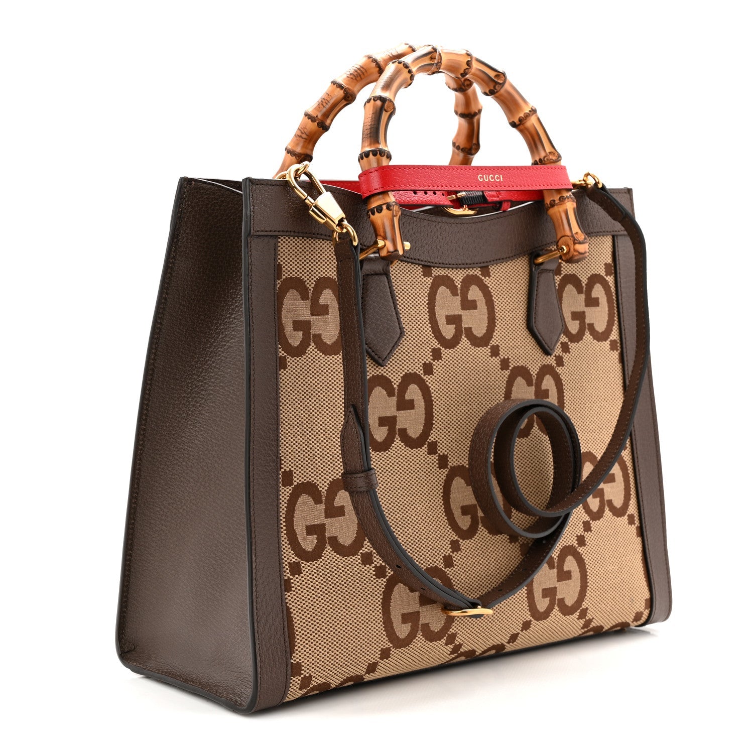 Monogram Jumbo GG Textured Dollar Calfskin Medium Diana Tote Bag Camel Ebony New Acero Pomegranate Red