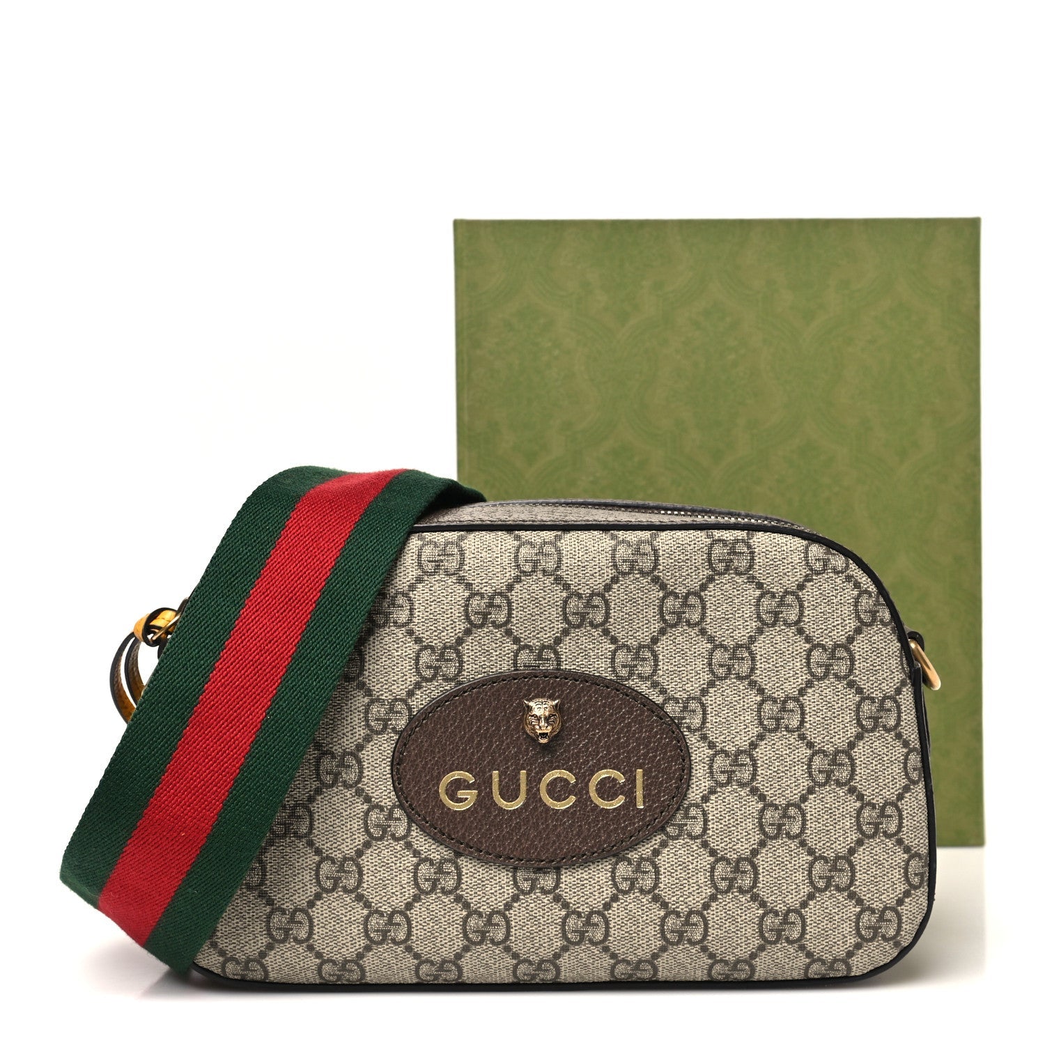 GG Supreme Monogram Web Neo Vintage Shoulder Bag Beige New Acero Crop