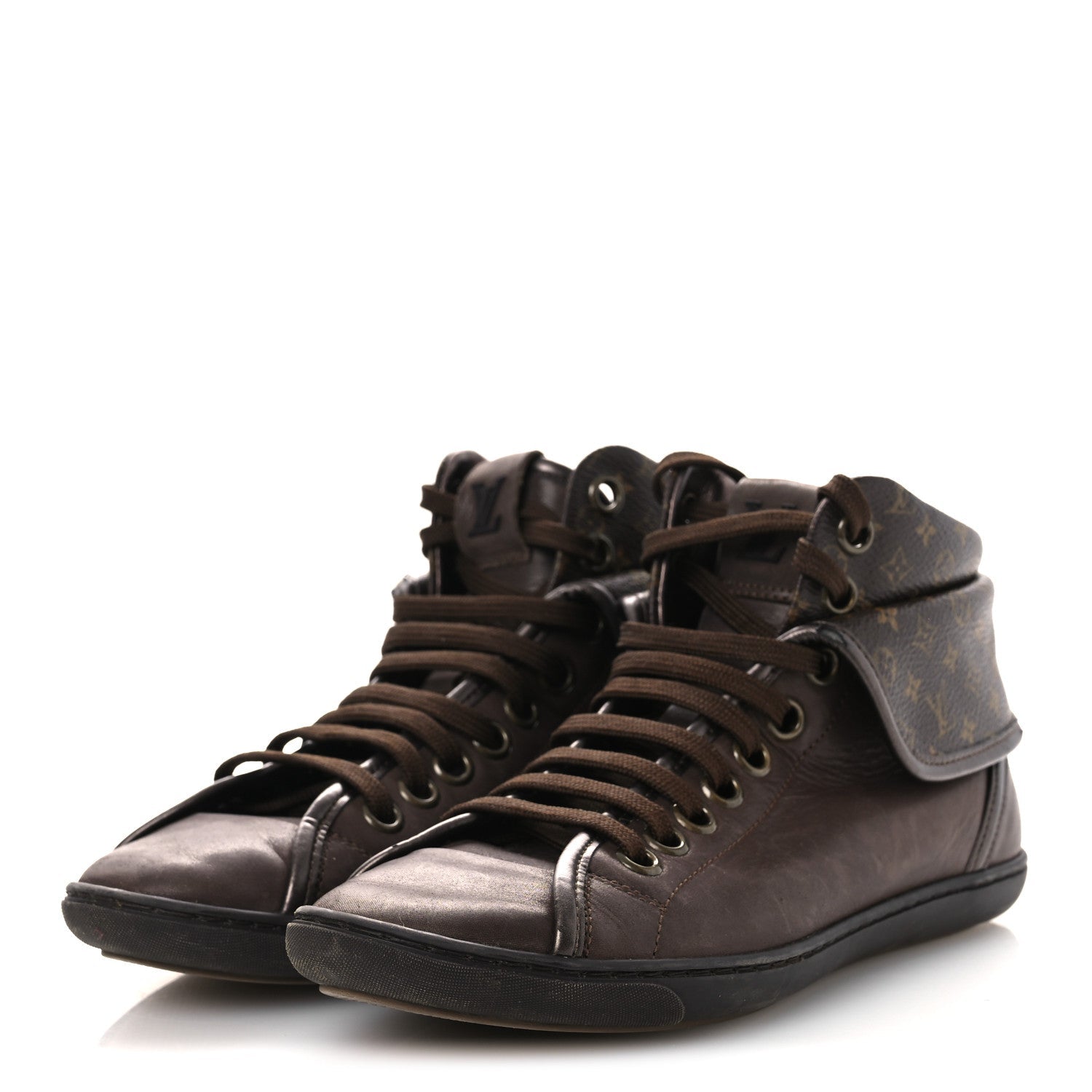 Calfskin Monogram Brea Sneaker 34.5 Brown
