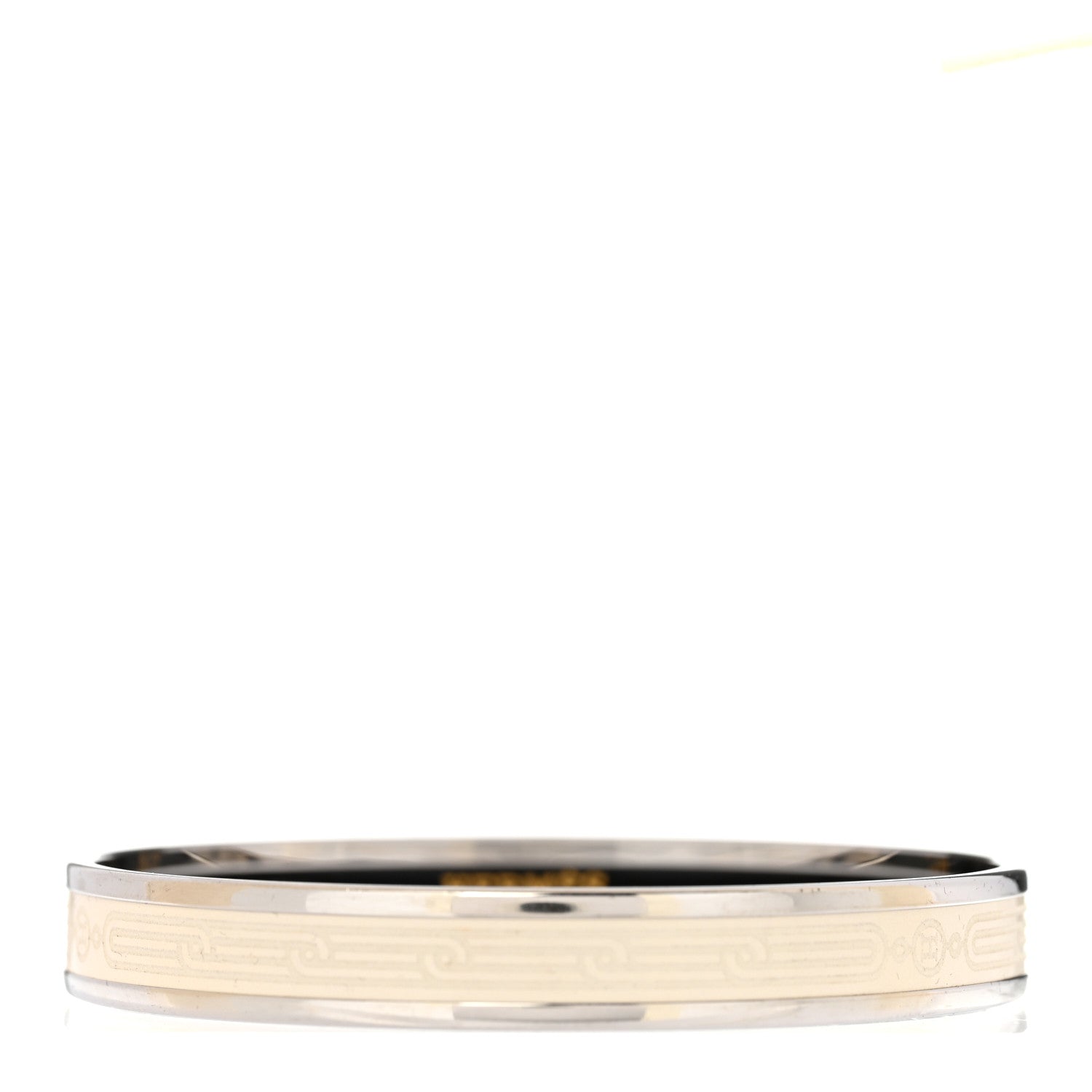 Enamel Printed Narrow Sellier Bracelet 65 White