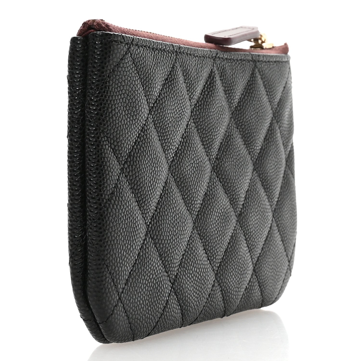 Caviar Quilted Small Cosmetic Case Black