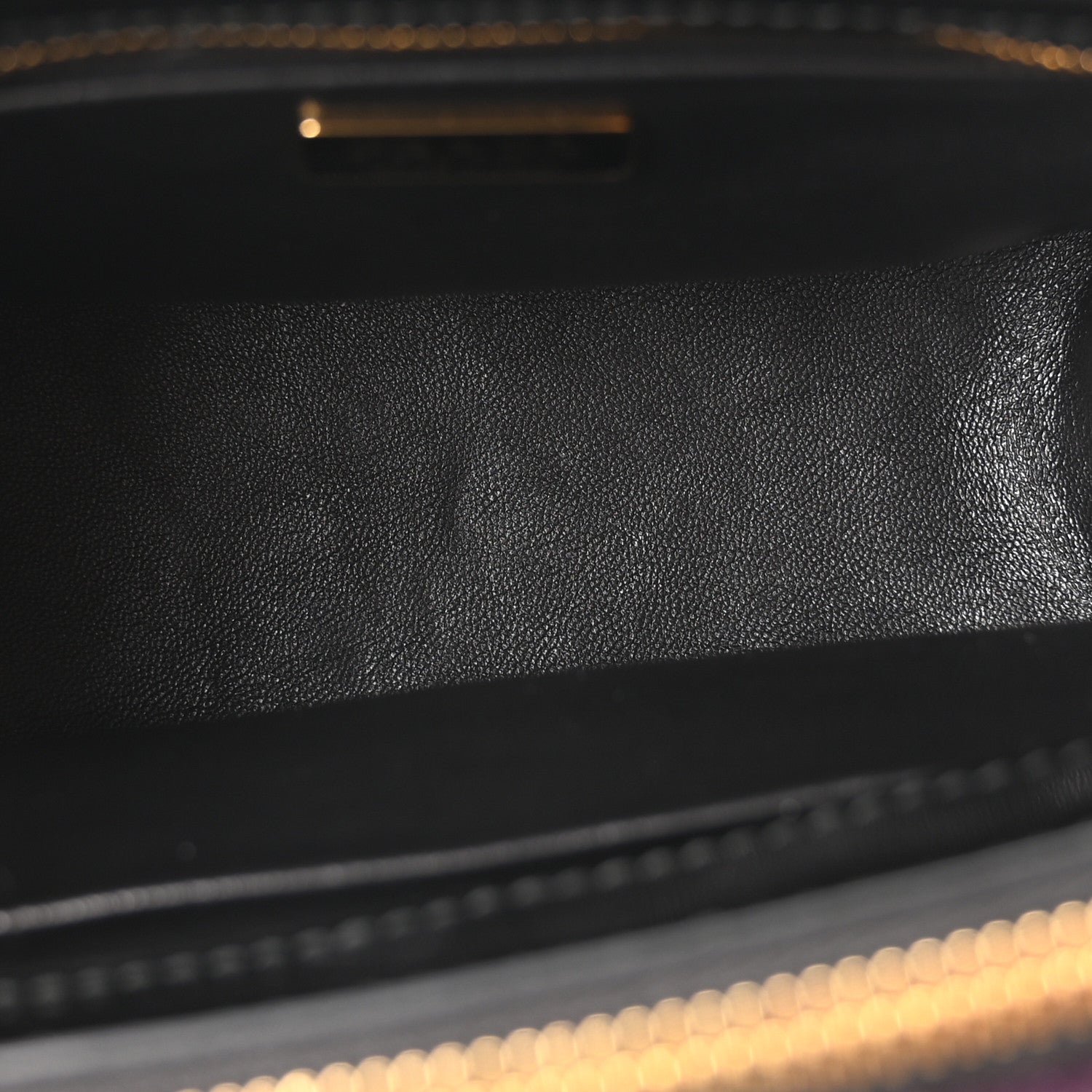 Satin Feathered Vernice Mini Galleria Double Zip Tote Black Prugna