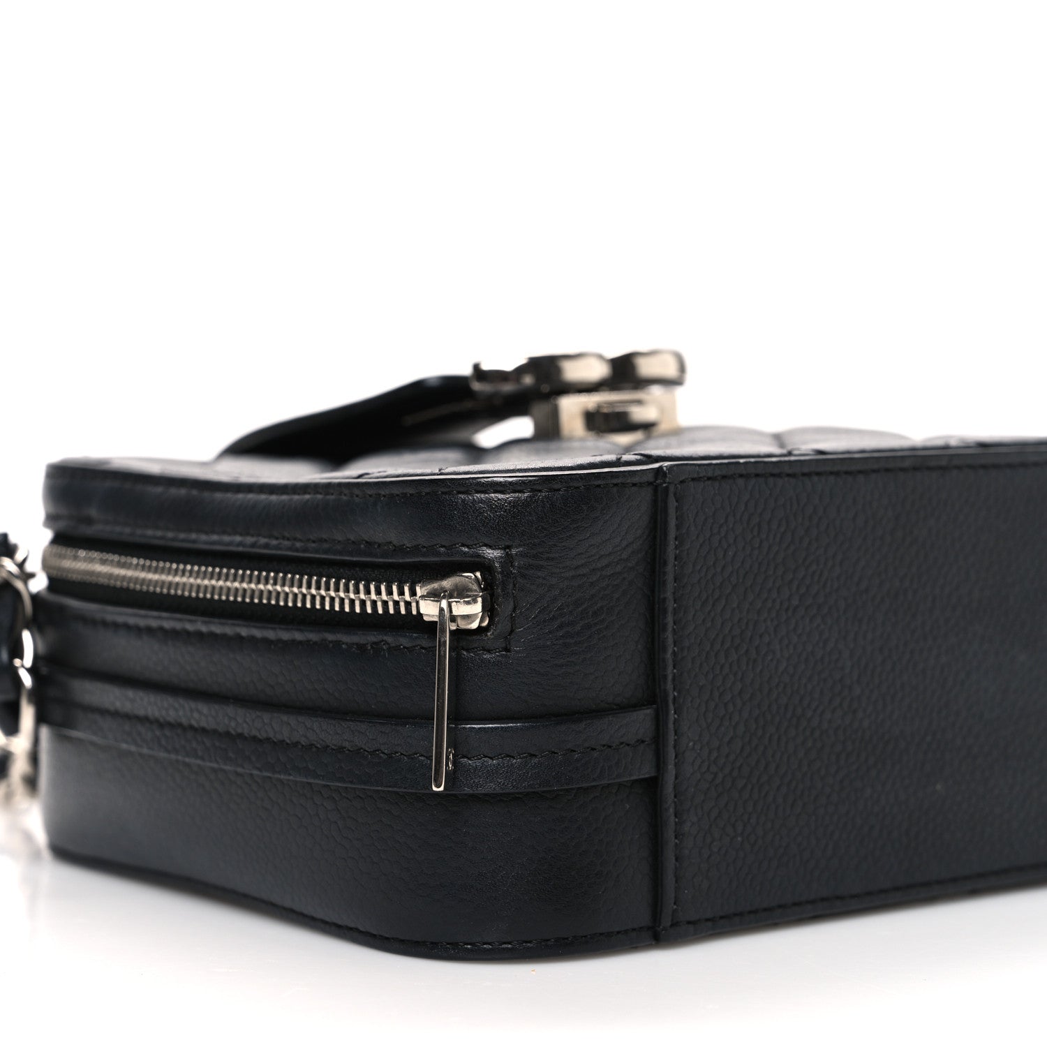 Lambskin Quilted Mini CC Box Camera Bag Black