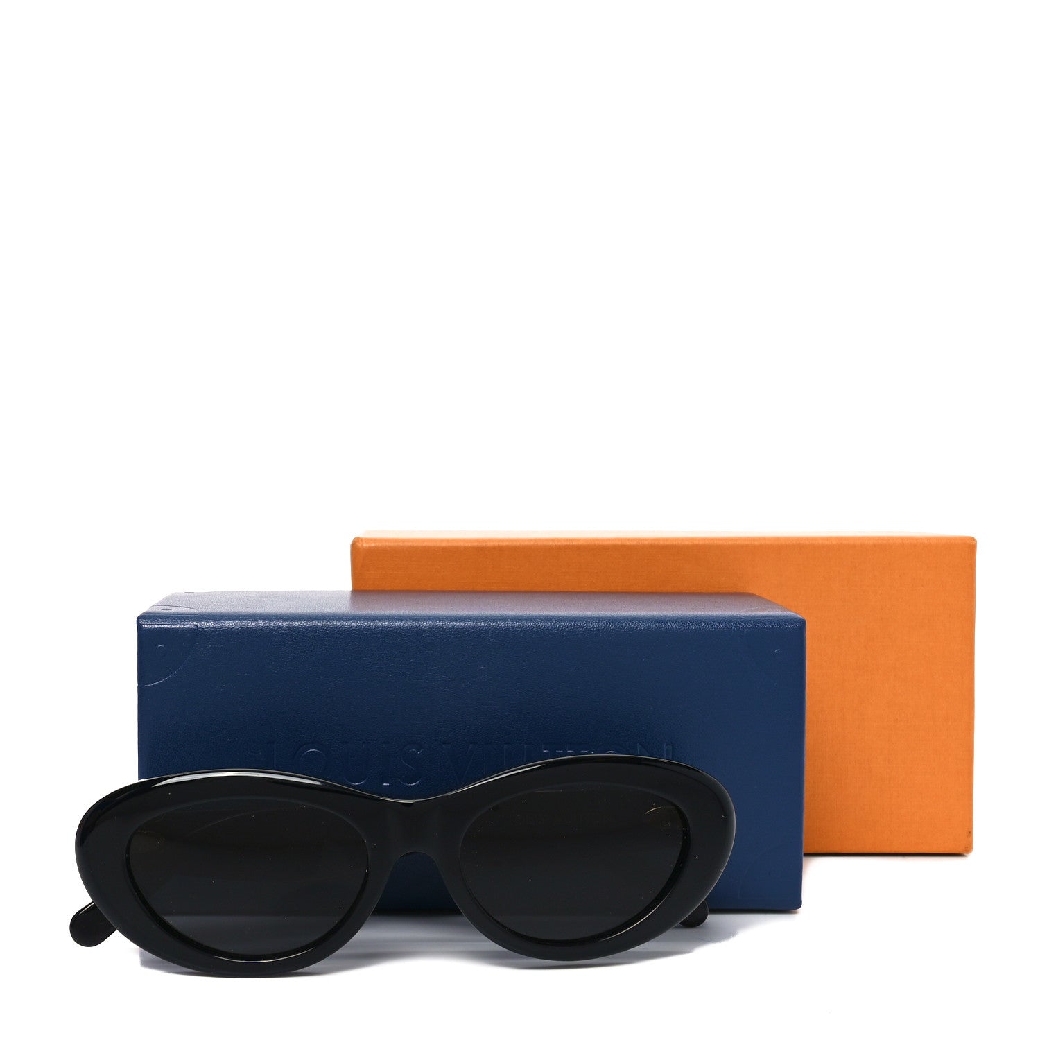 Acetate LV Oval Sunglasses Z1981W Black