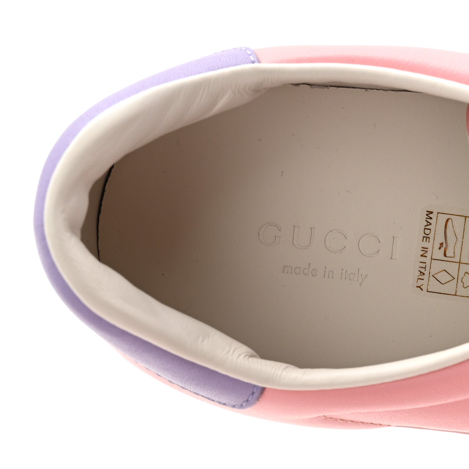Miro Soft Calfskin Interlocking G Perforated Womens Ace Sneakers 36.5 Wild Rose Lapis