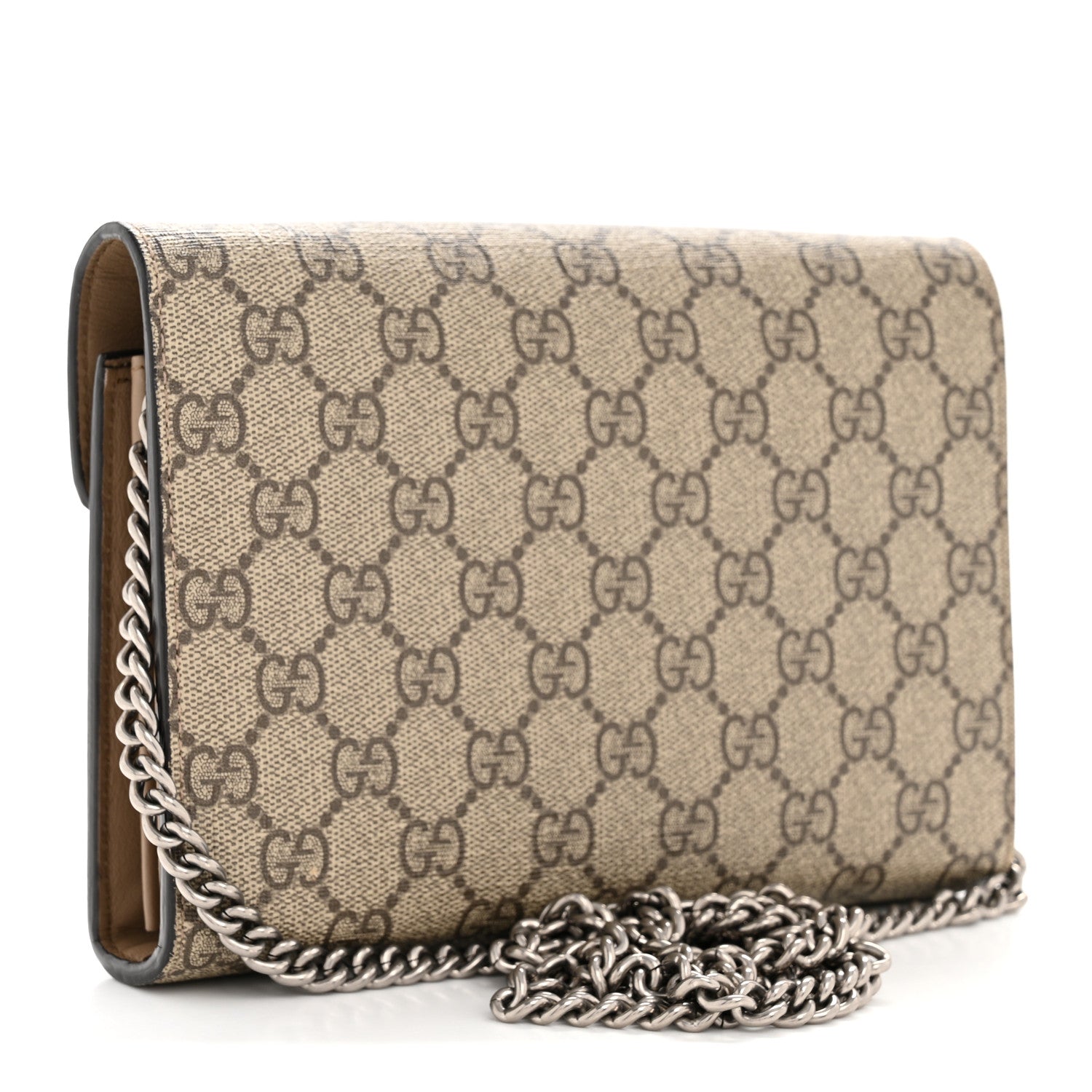 GG Supreme Monogram Mini Dionysus Chain Wallet Beige Taupe
