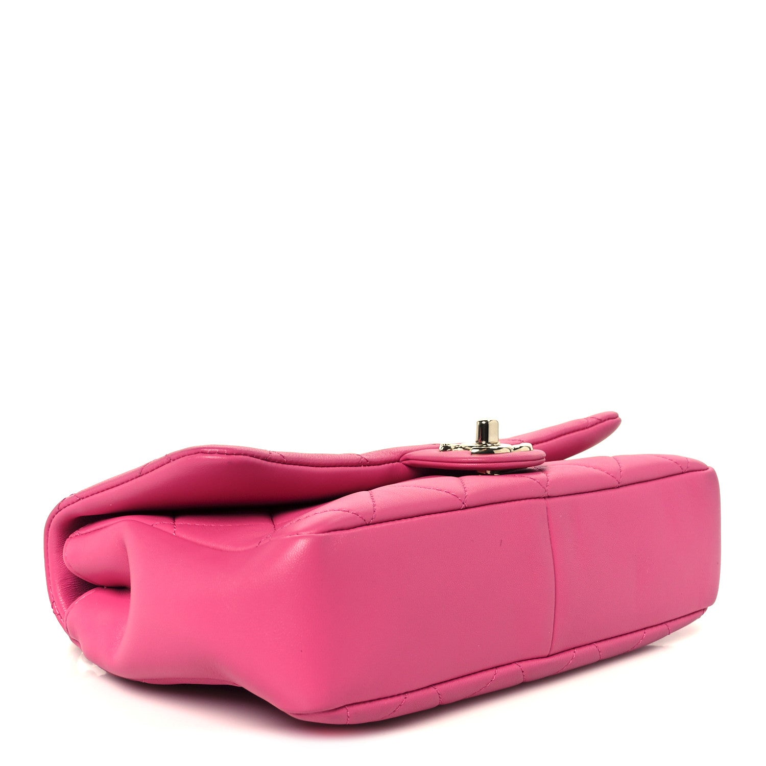 Lambskin Quilted Resin Bi-Color Chain Flap Bag Pink