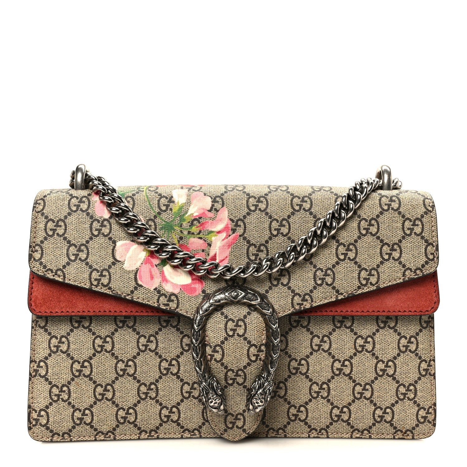 GG Supreme Monogram Blooms Small Dionysus Shoulder Bag Beige Multicolor Dry Rose
