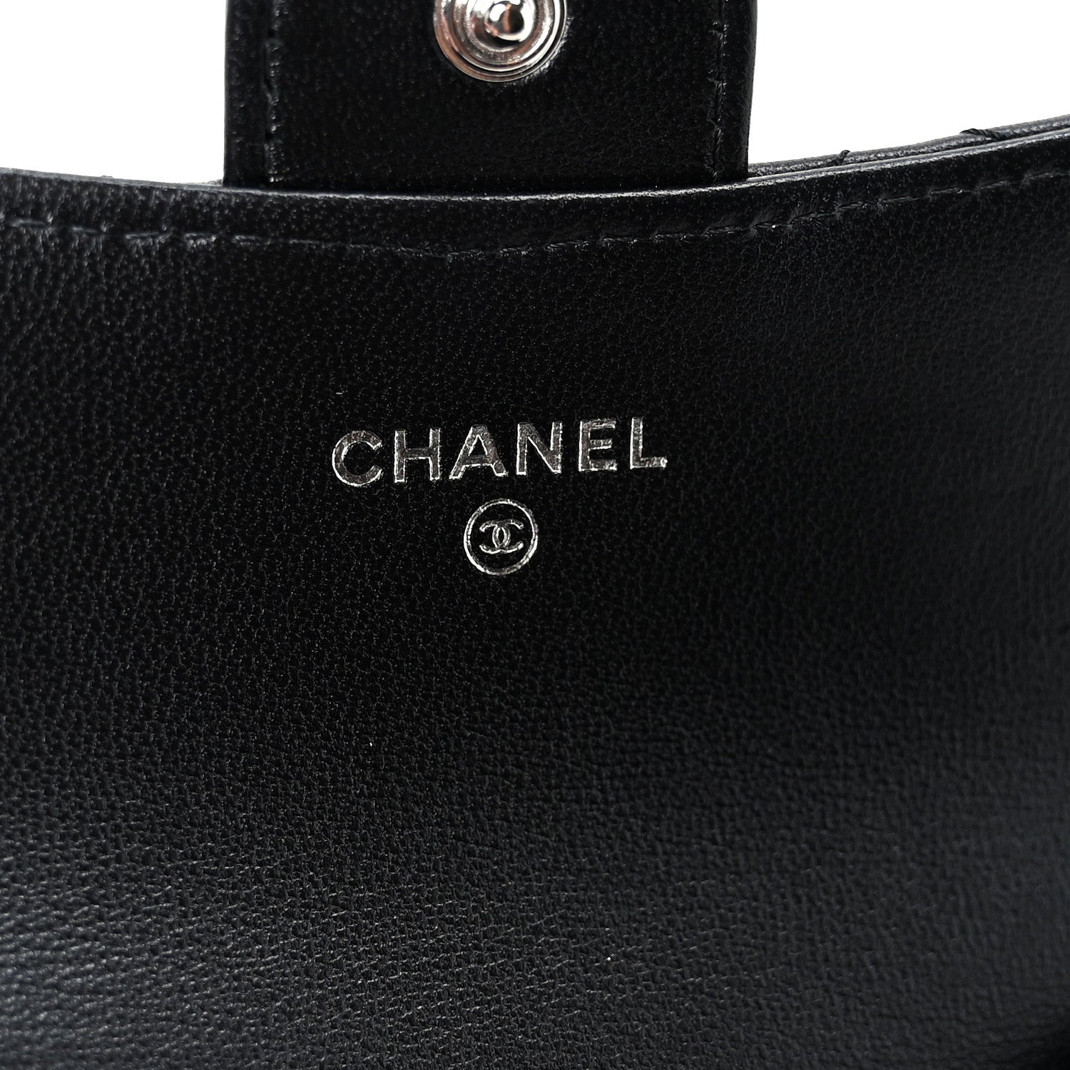 Lambskin Quilted Flap Card Holder Wallet So Black