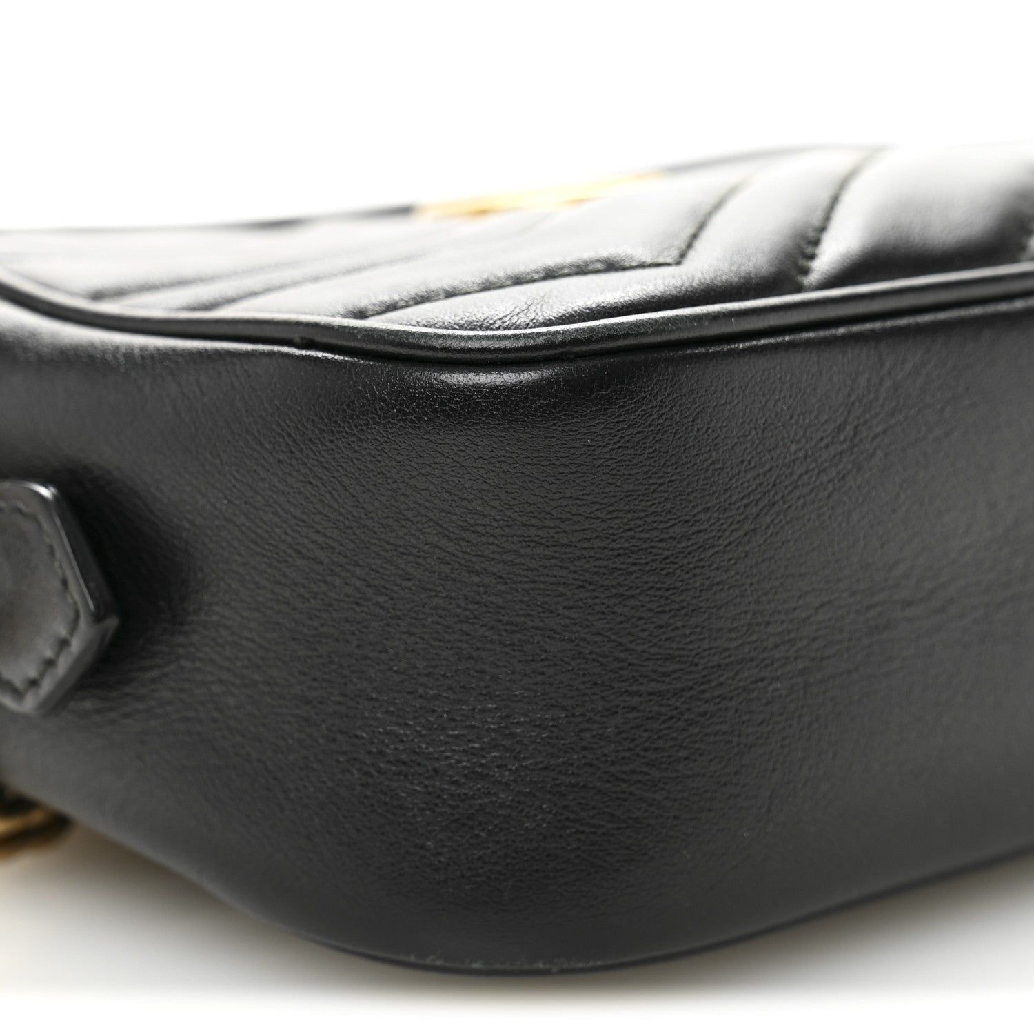 Calfskin Matelasse Mini GG Marmont Chain Shoulder Bag Black