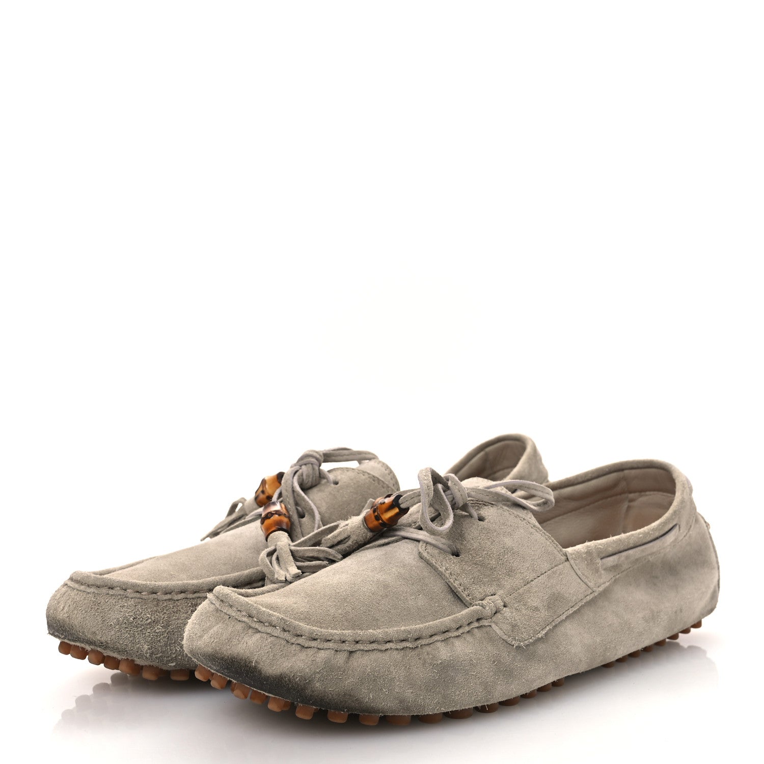 Suede Bamboo Tassel Mens Driver Loafers 9 Beige