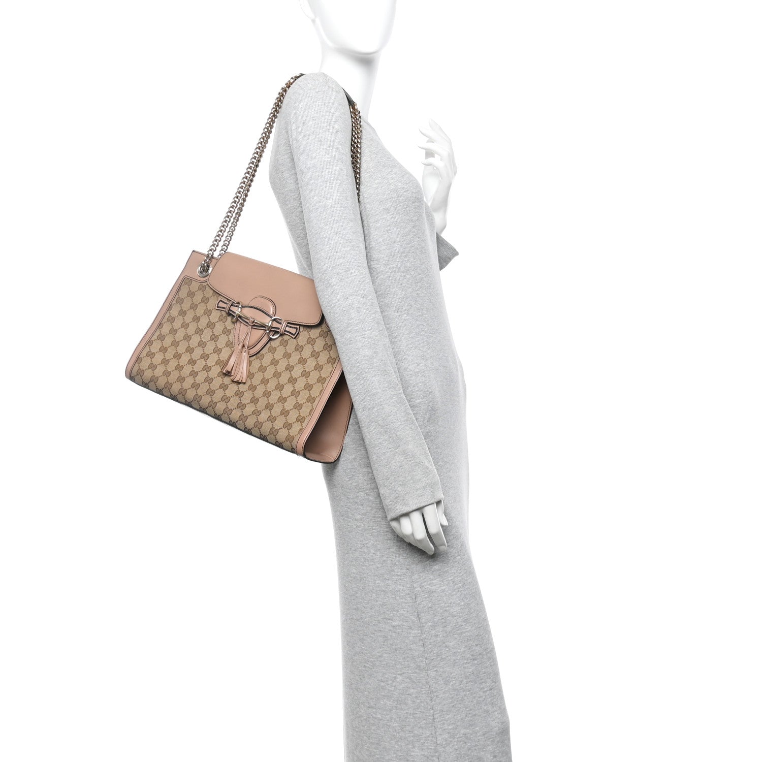 Monogram Large Emily Chain Shoulder Bag Light Pink