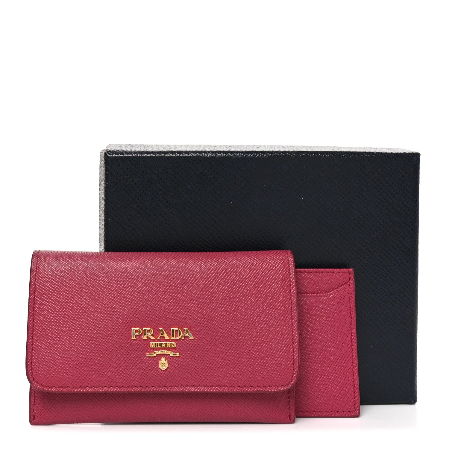 Saffiano Metal Flap Card Holder Ibisco
