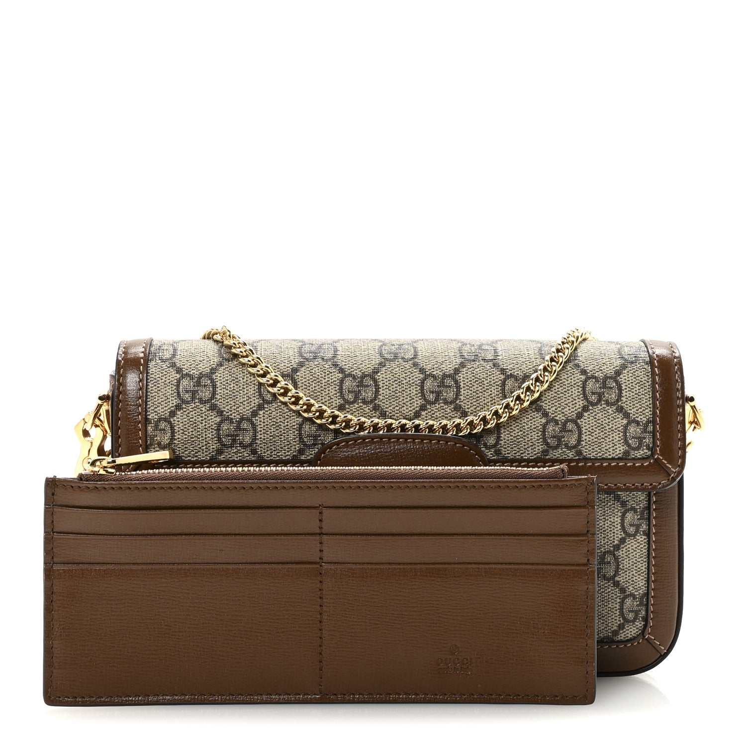 GG Supreme Monogram Azalea Calfskin Horsebit 1955 Mini Bag Beige Ebony Brown Sugar