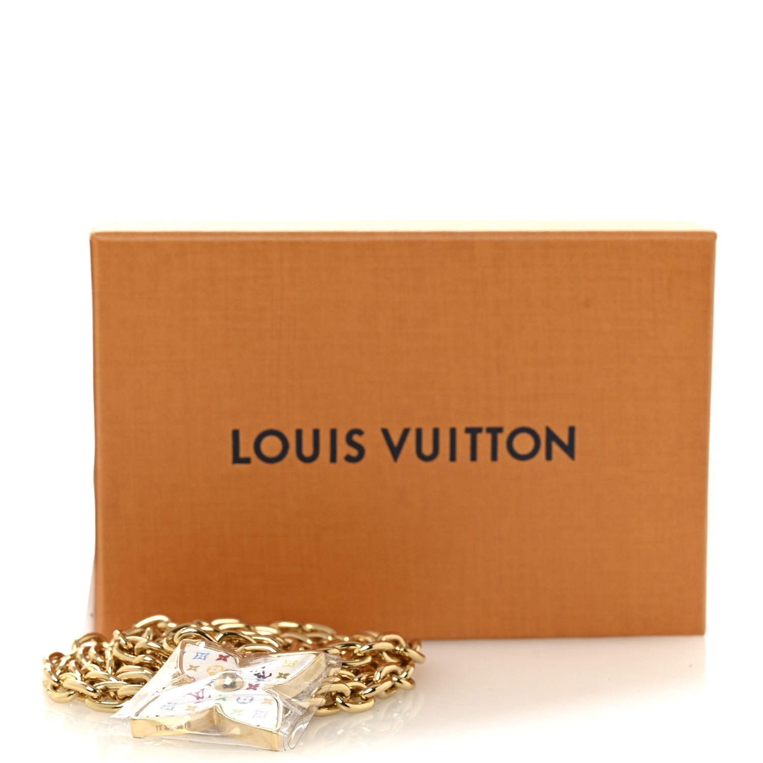 LV x TM Monogram Multicolor Chain Belt White