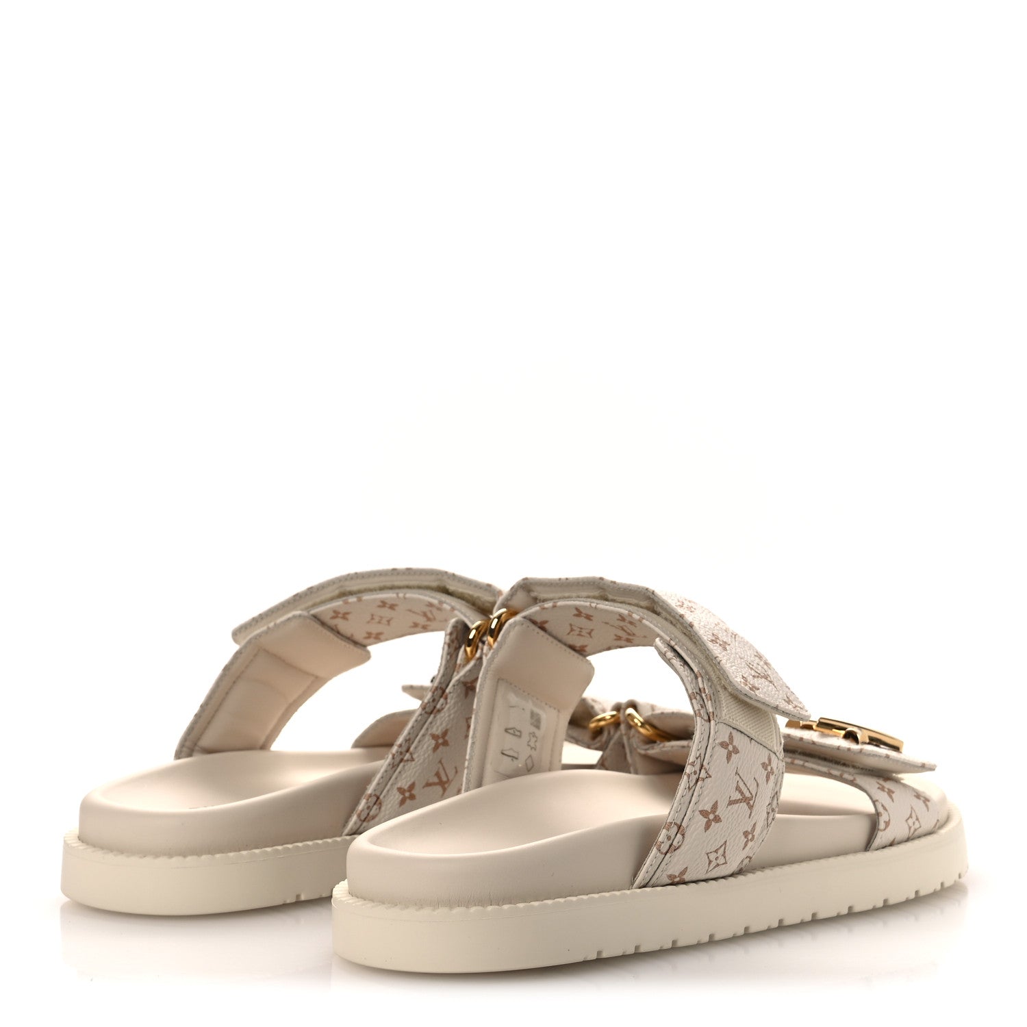 Monogram LV Sunset Comfort Flat Sandals 40 Dune Beige